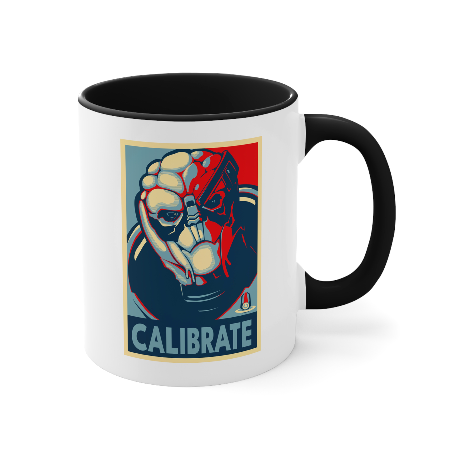 GARRUS VAKARIAN CALIBRATE - WHITE AND BLACK MUG - 11OZ