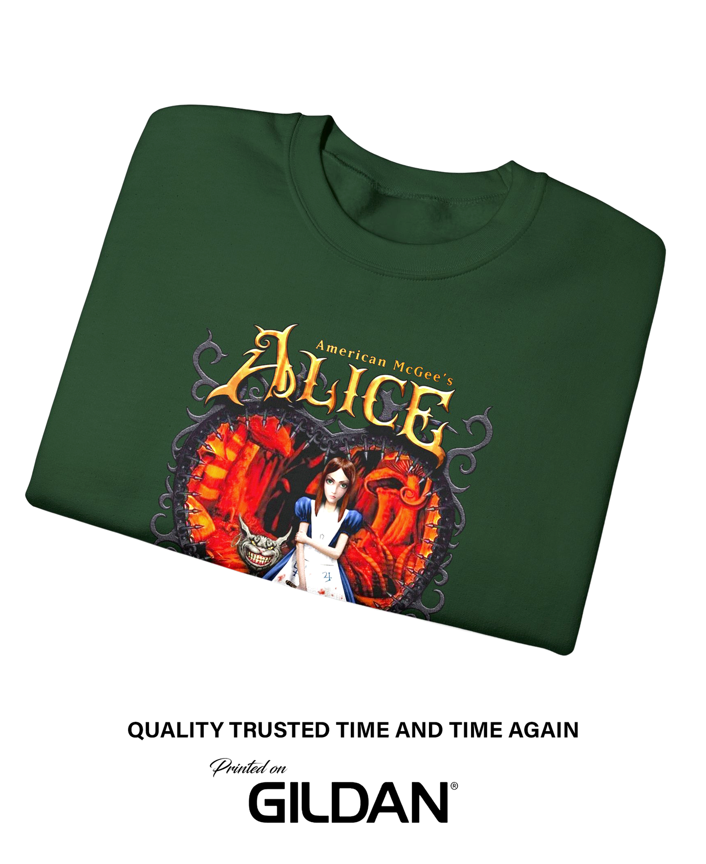 Alice Sweater, American McGee Pullover, Gilden Unisex Sweatshirt