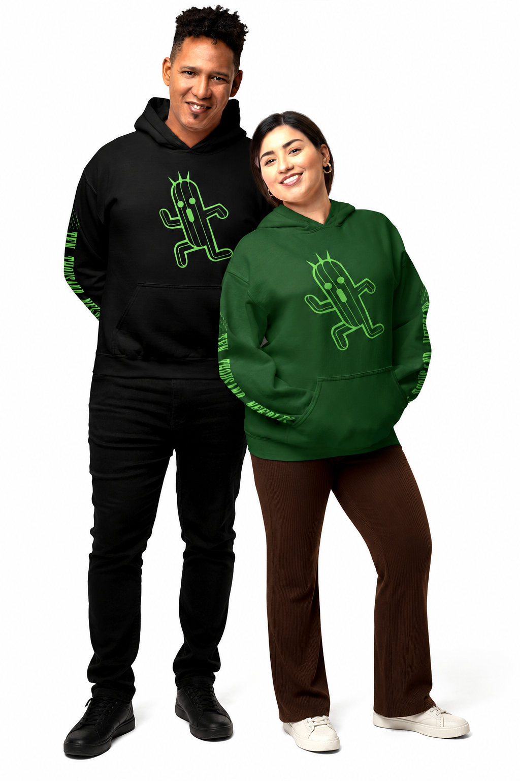 Cactuar Hoodie, Sleeve Print Sweater, Gildan Unisex Hooded Sweatshirt