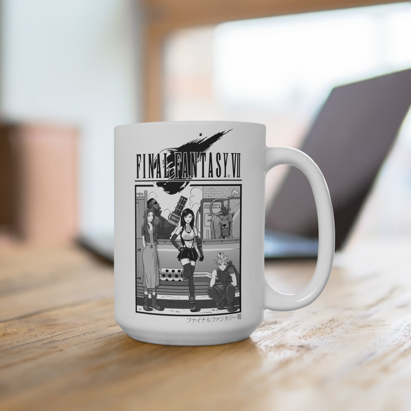 Final Fantasy 7 Mug - Road Trip, White Mug 15oz