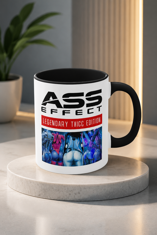 Ass Effect Black & White Mug, 11oz Cup