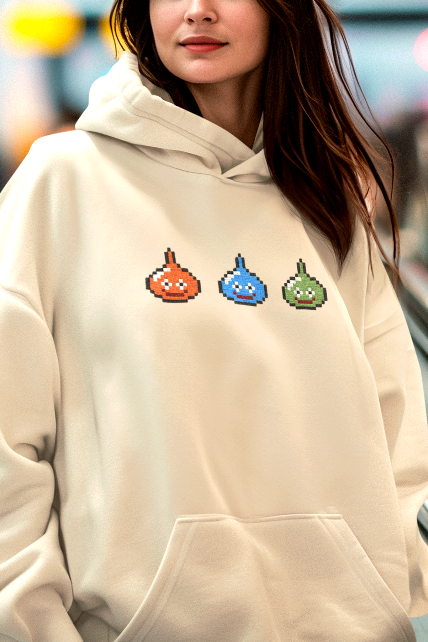 Dragon Quest Embroidered Hoodie, Unisex Slime Hoodie