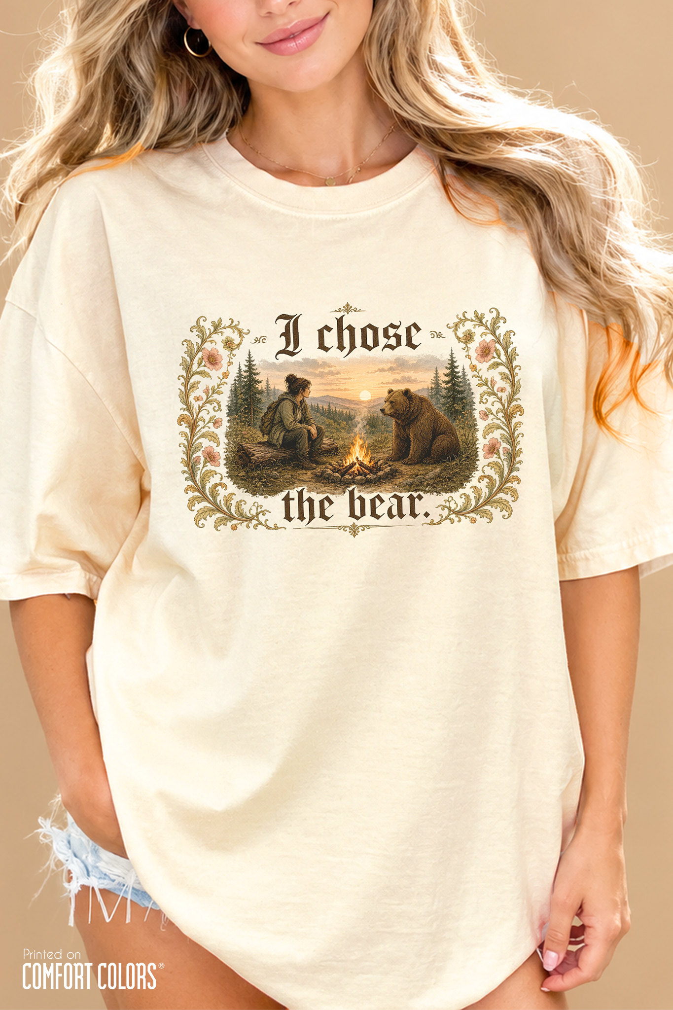 I Chose The Bear Shirt, Comfort Colors Unisex Campfire Tee