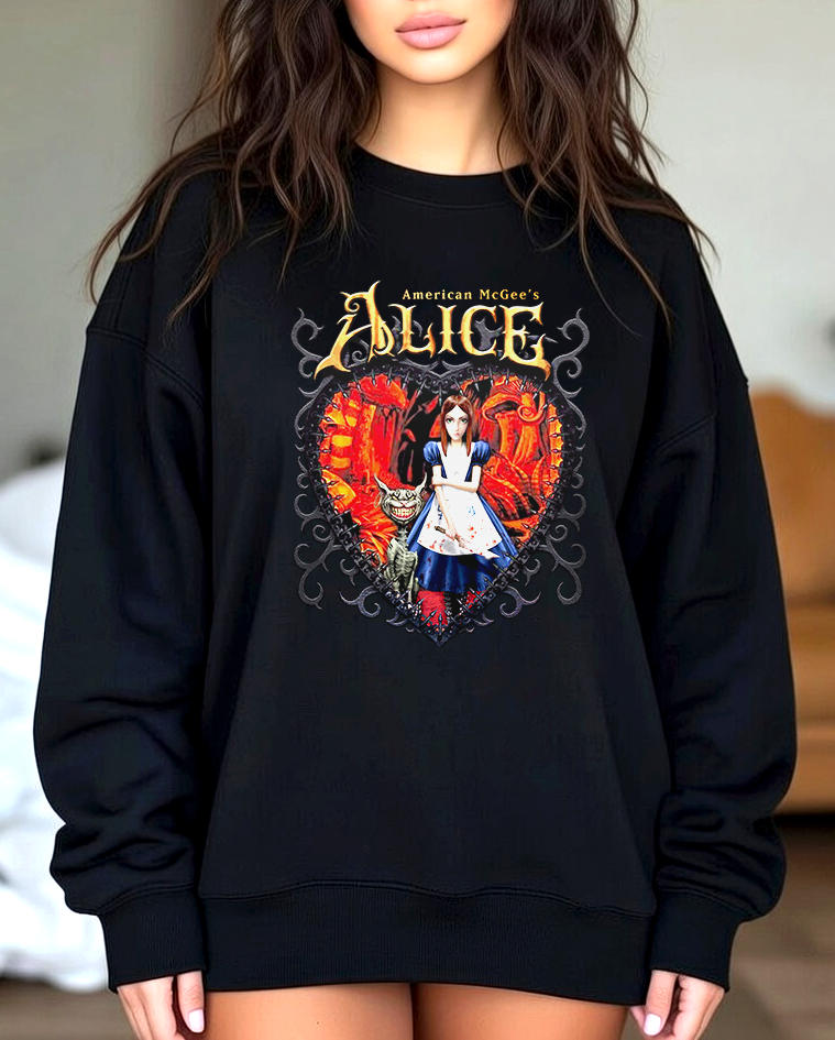Alice Sweater, American McGee Pullover, Gilden Unisex Sweatshirt