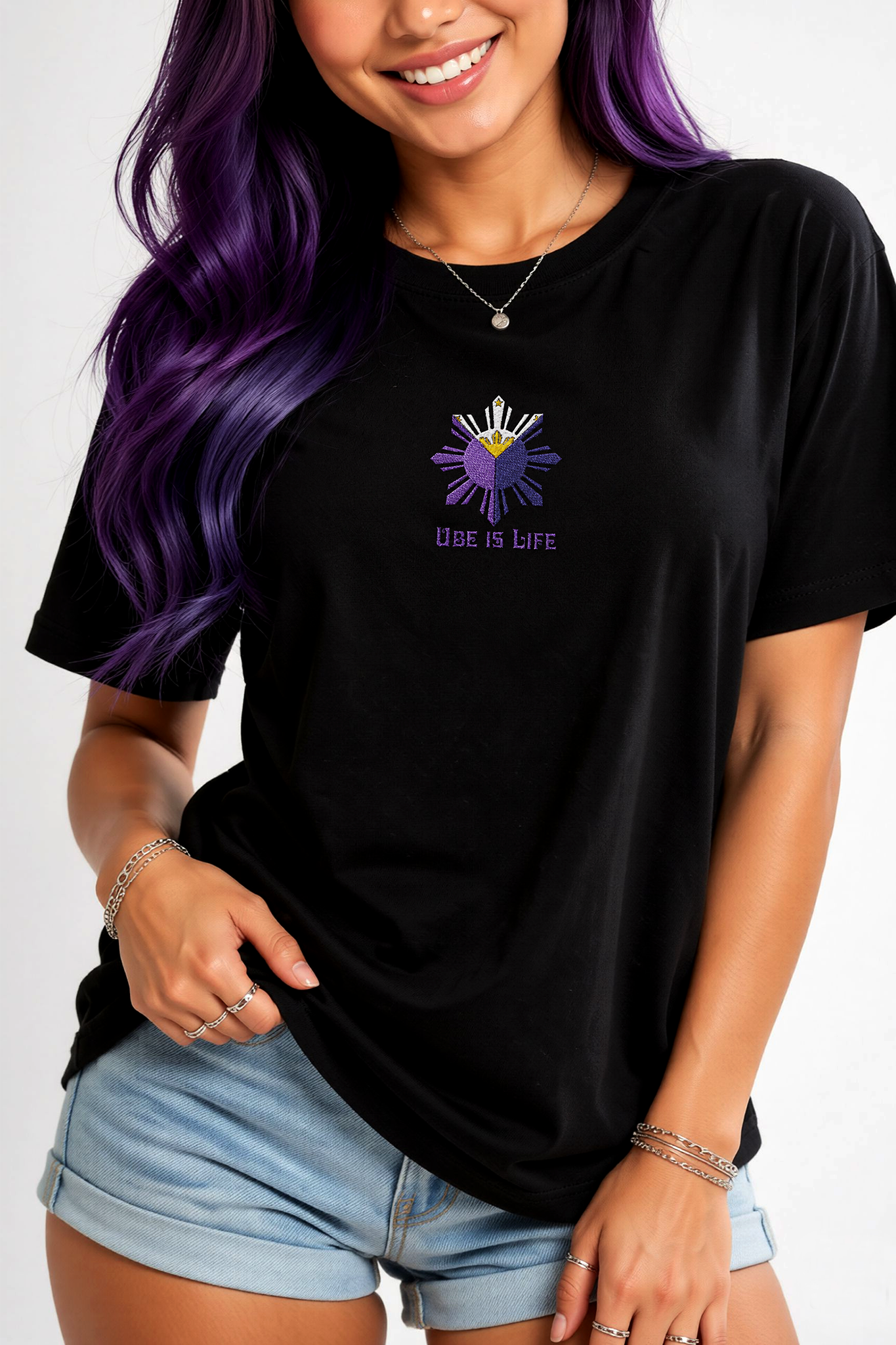 Philippines Shirt, Embroidered Ube Tshirt, Unisex Comfort Colors Tee, Ube Is Life