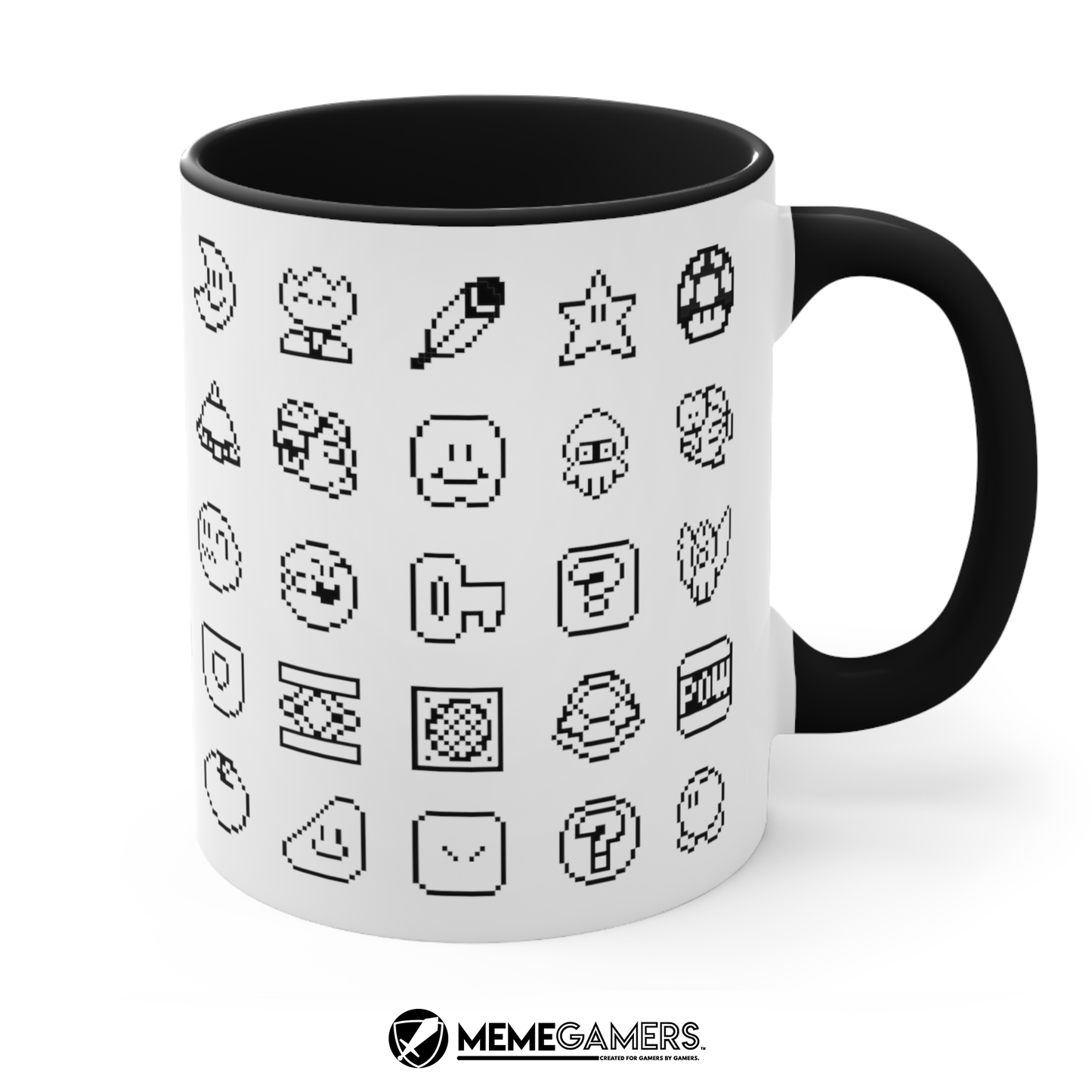 Mario World Sprites Mug, Retro White Mug 11oz
