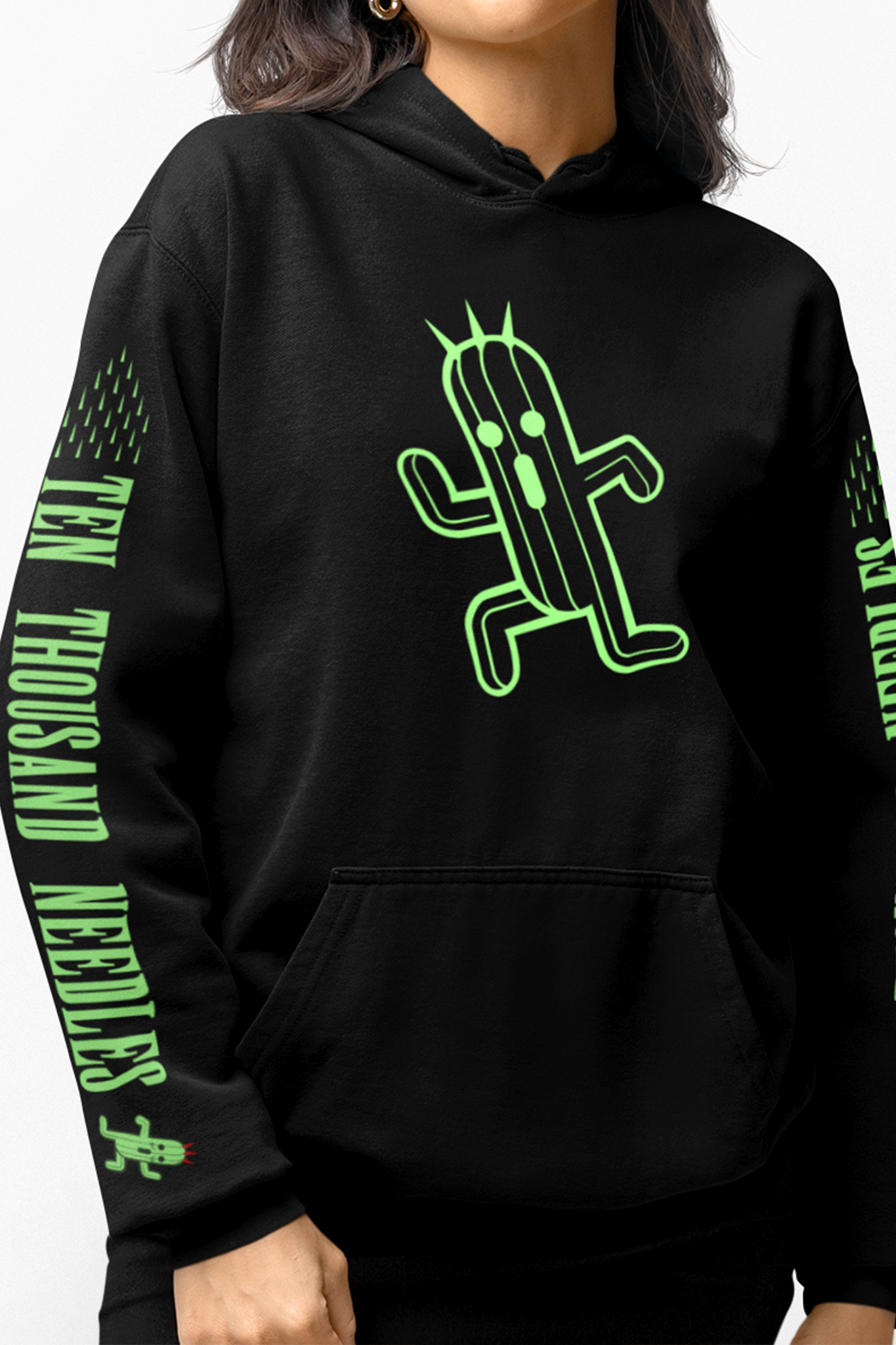Cactuar Hoodie, Sleeve Print Sweater, Gildan Unisex Hooded Sweatshirt