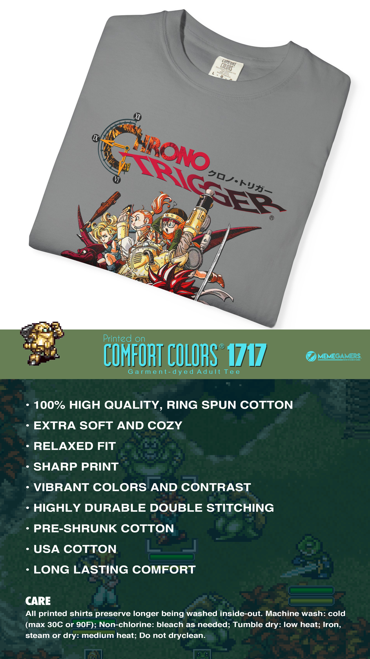 Chrono Trigger T-Shirt | Iconic Retro Gaming Design | Unisex Comfort Colors Shirt