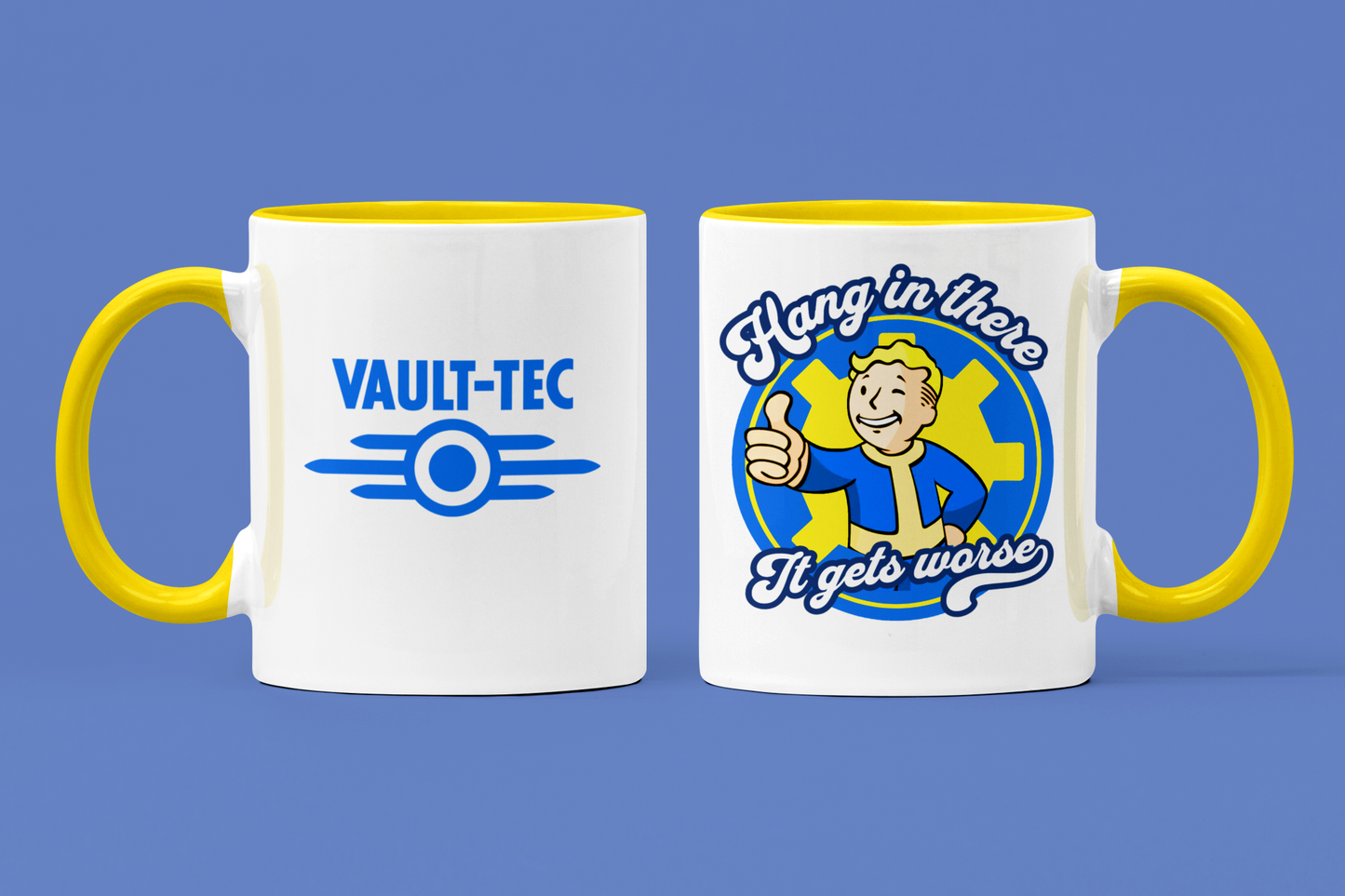 “Hang In There, It Gets Worse” Vault Boy Coffee Cup, 11oz & 15oz