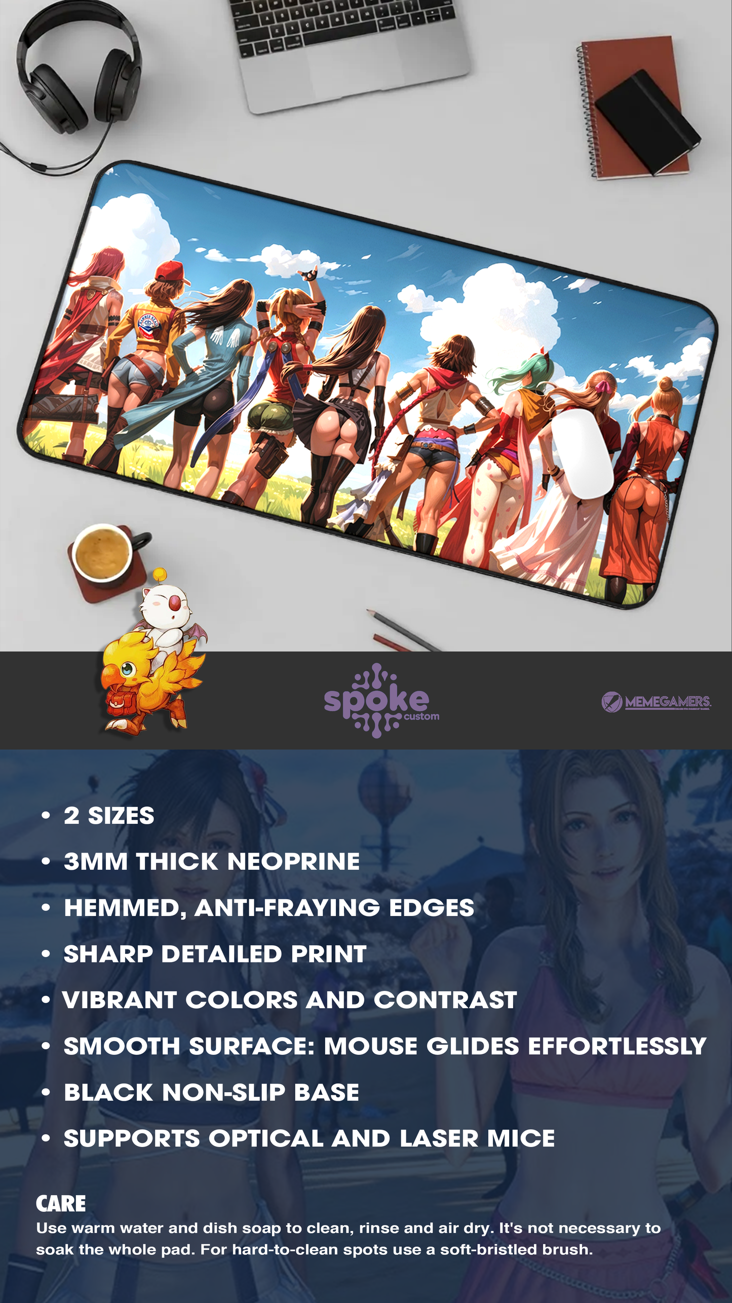 Final Fantasy Inspired Gaming Mousepad | XXL Desk Mat for Gamers
