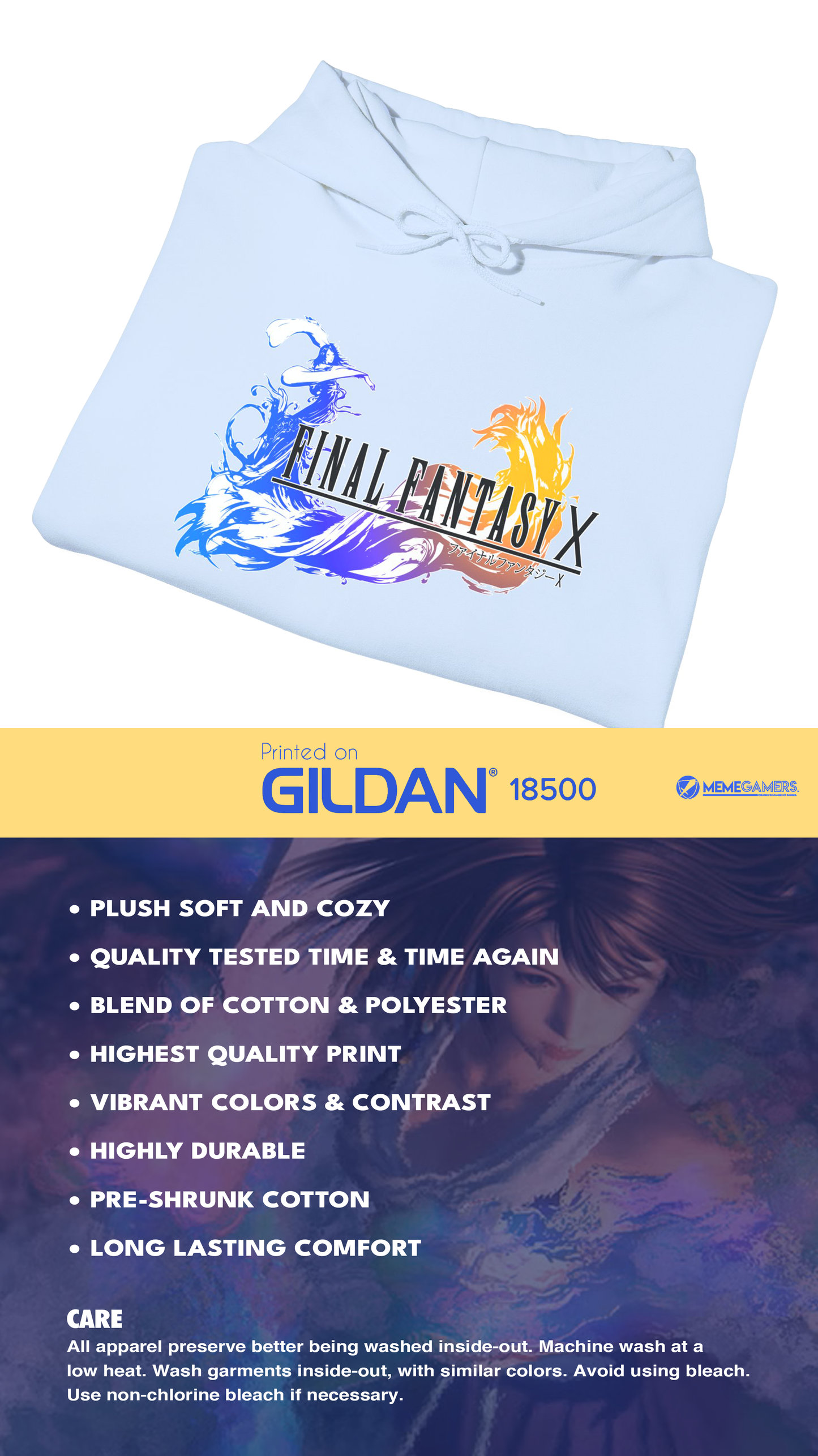 Final Fantasy 10 Hoodie, Gilden Unisex Hooded Sweatshirt