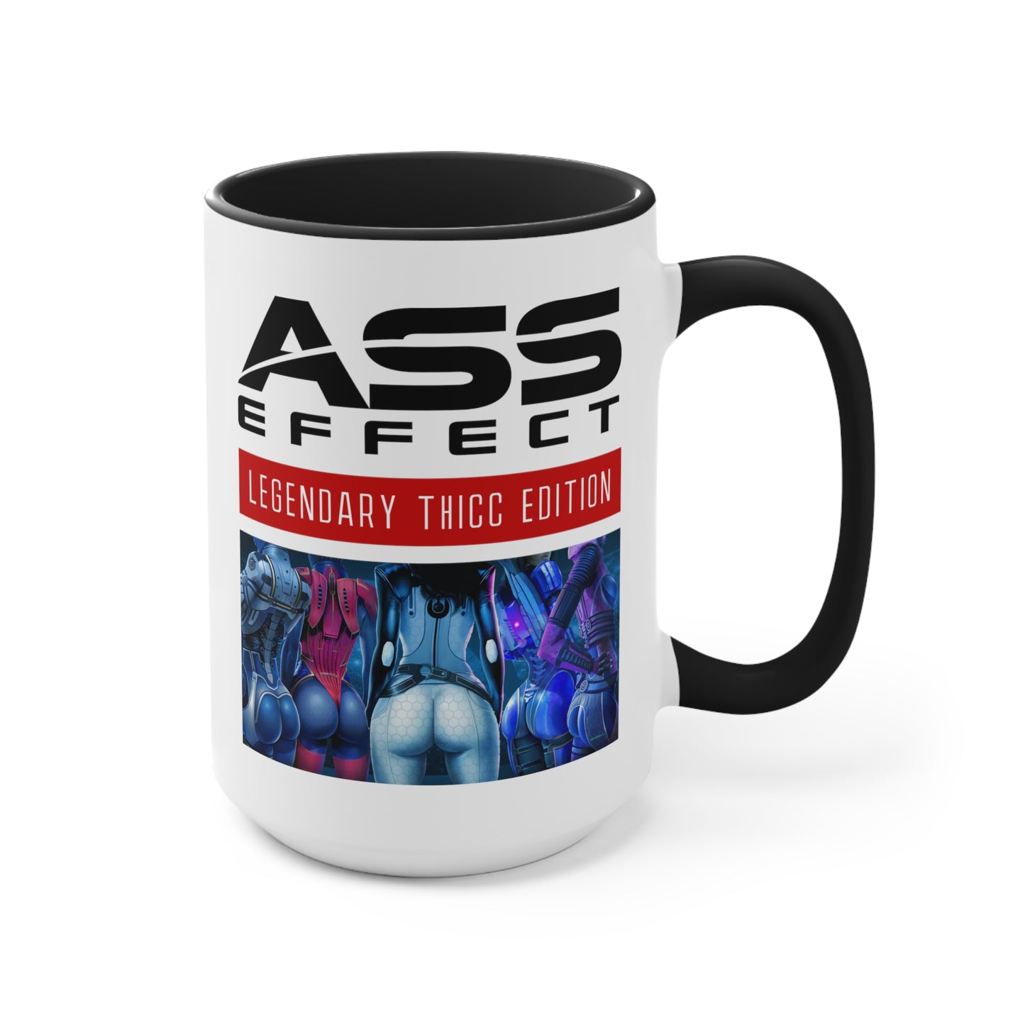 MASS EFFECT - ASS EFFECT LEGENDARY THICC EDITION WHITE AND BLACK MUG - 15OZ