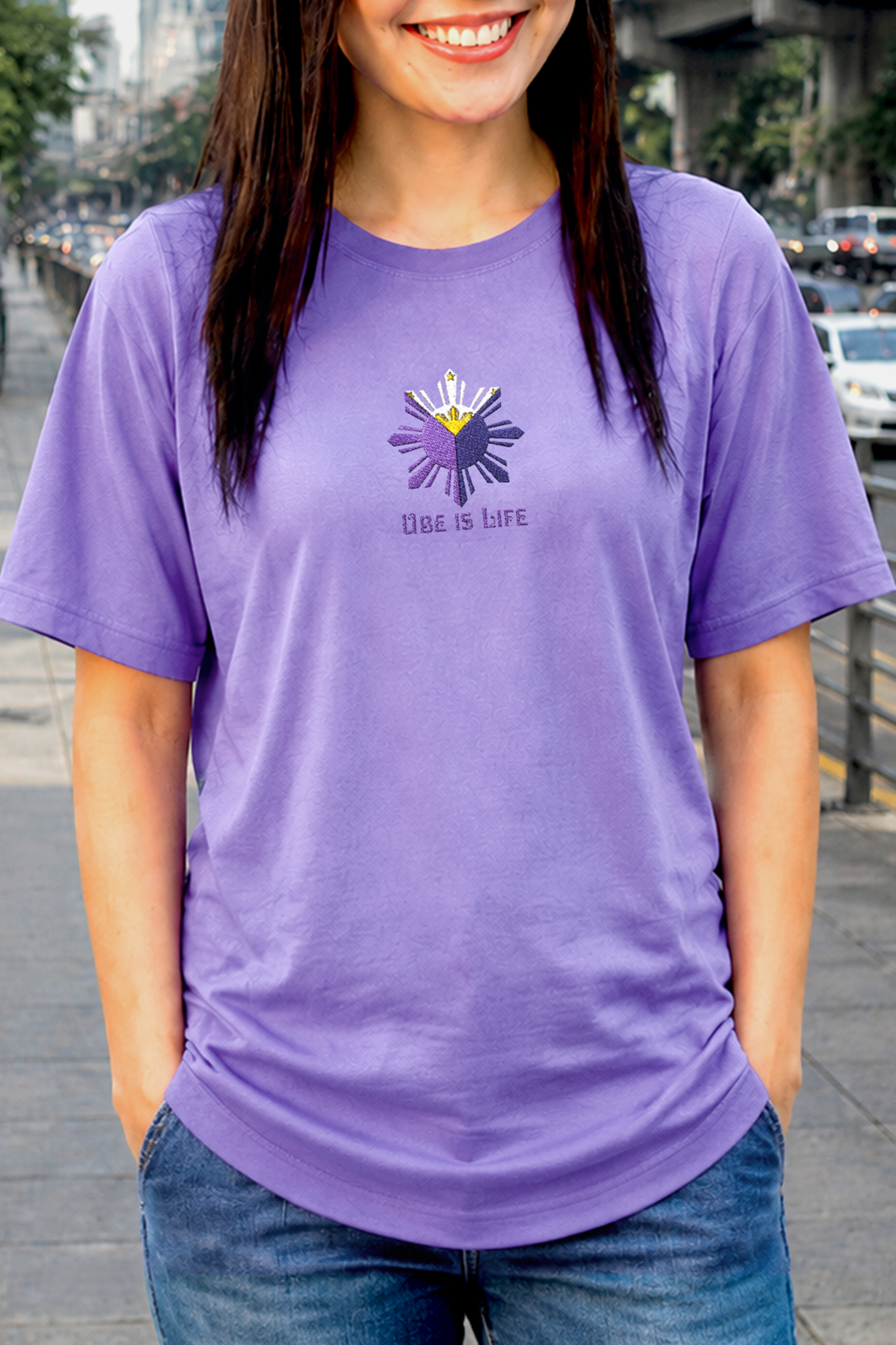 Philippines Shirt, Embroidered Ube Tshirt, Unisex Comfort Colors Tee, Ube Is Life