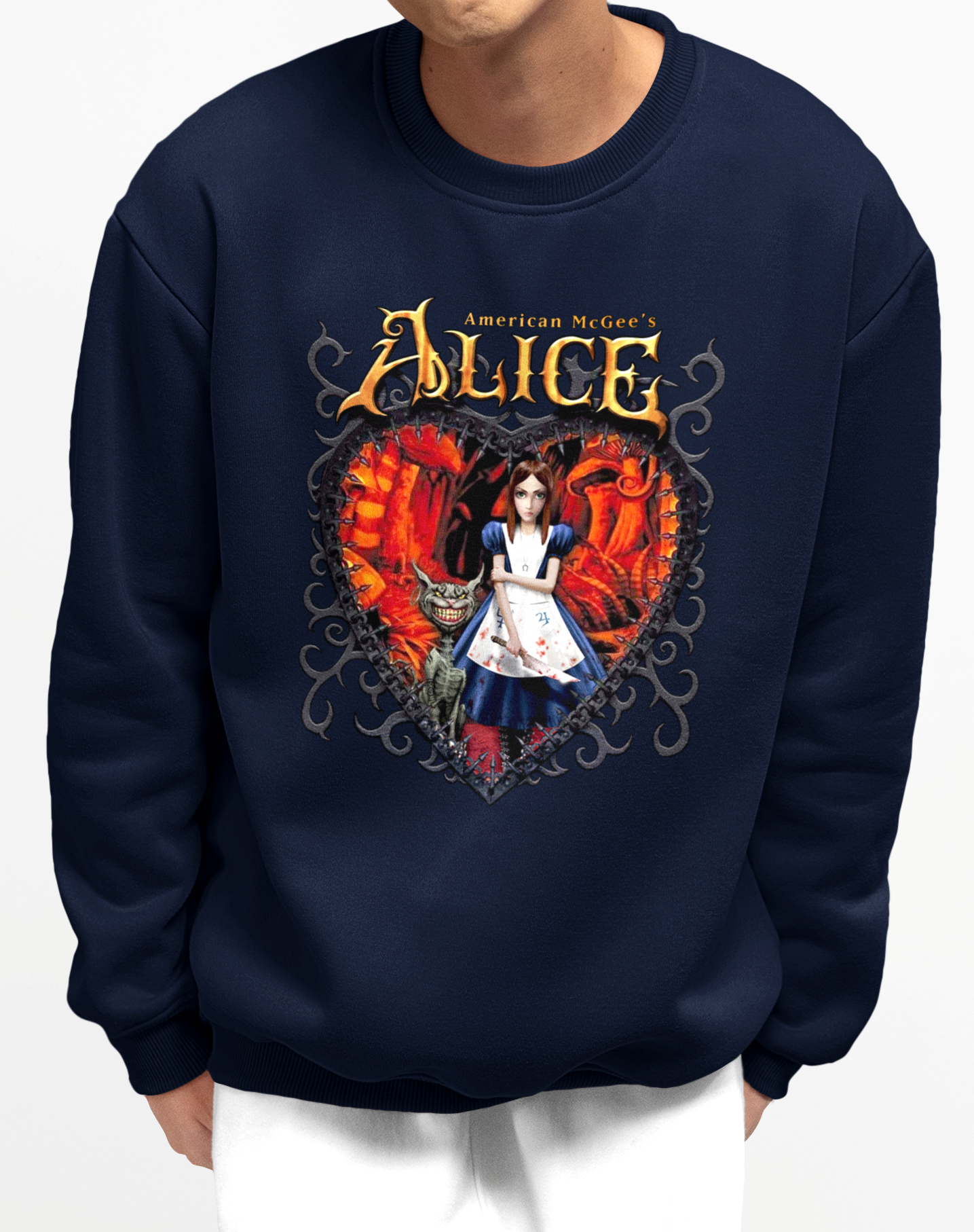 Alice Sweater, American McGee Pullover, Gilden Unisex Sweatshirt