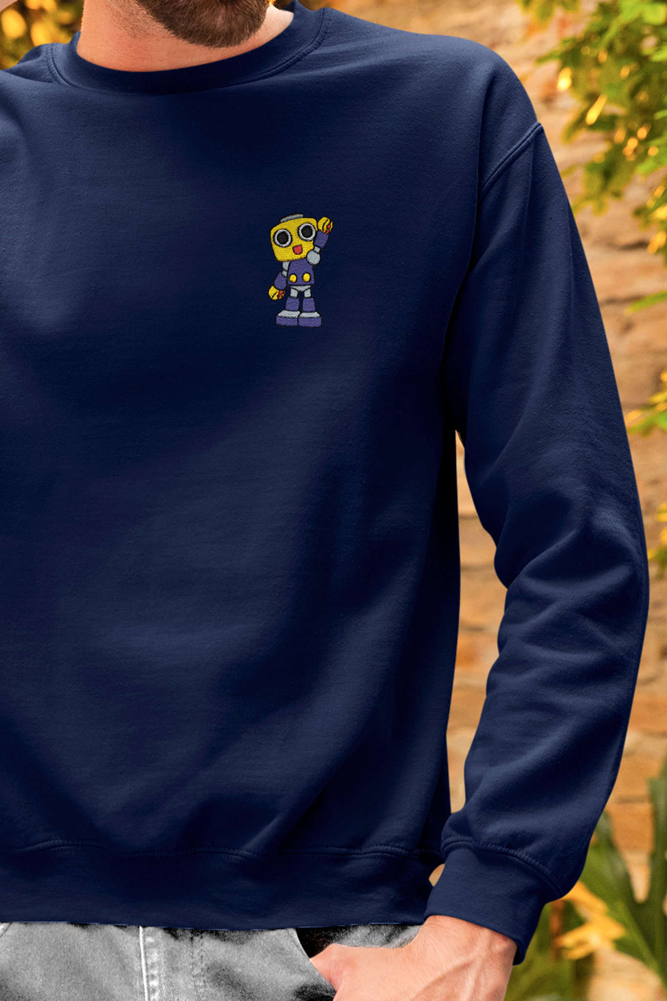 Servbot Embroidered Sweatshirt, Gildan Unisex Sweater, Mega Man Legends Pullover