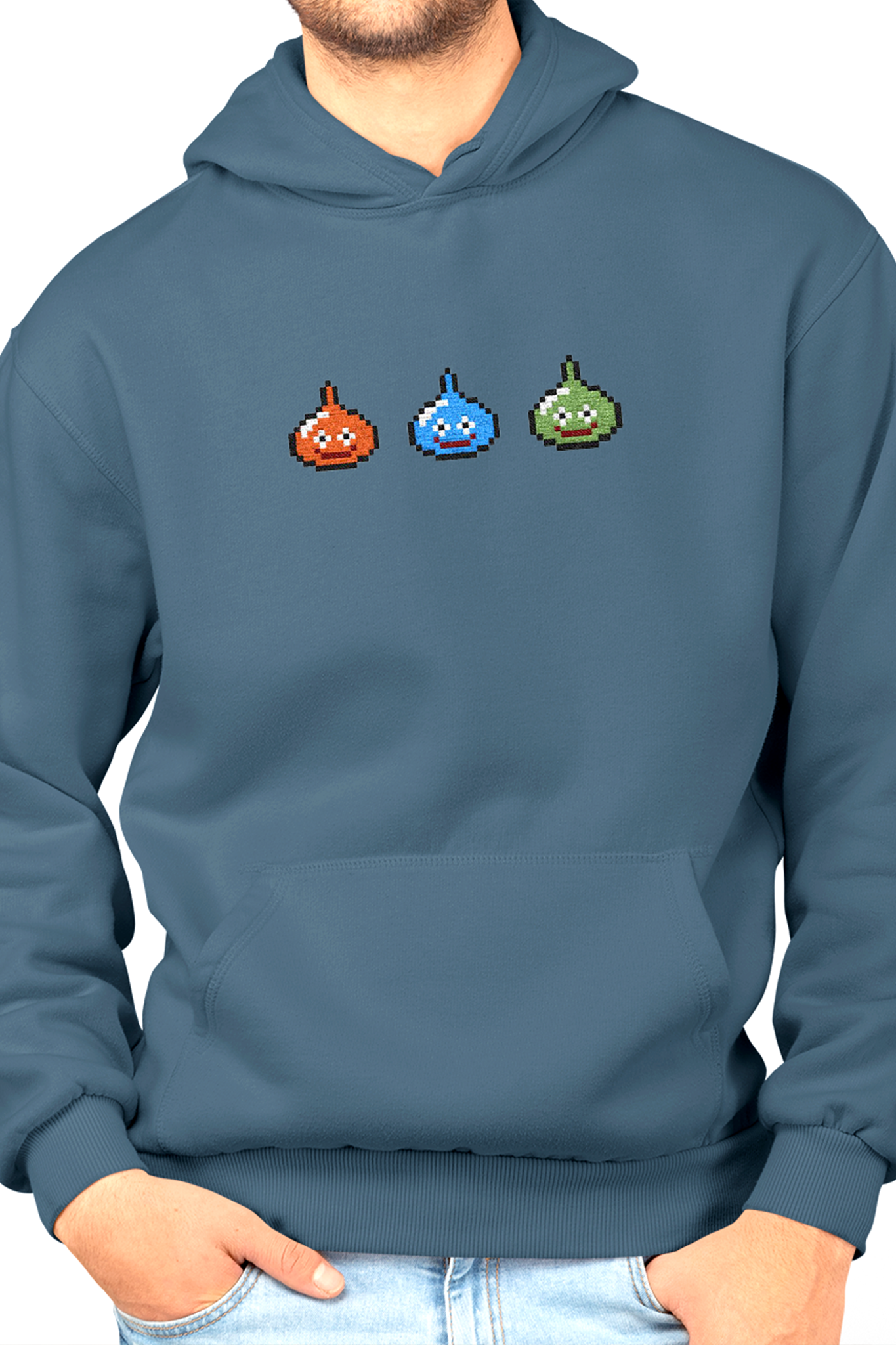 Dragon Quest Embroidered Hoodie, Unisex Slime Hoodie