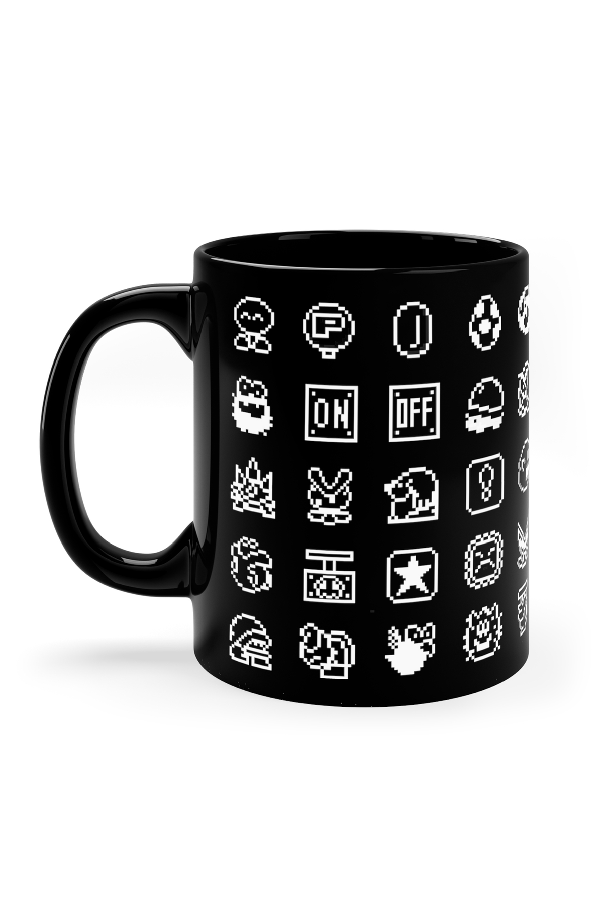 Mario World Sprites Mug, Retro Black Mug 11oz