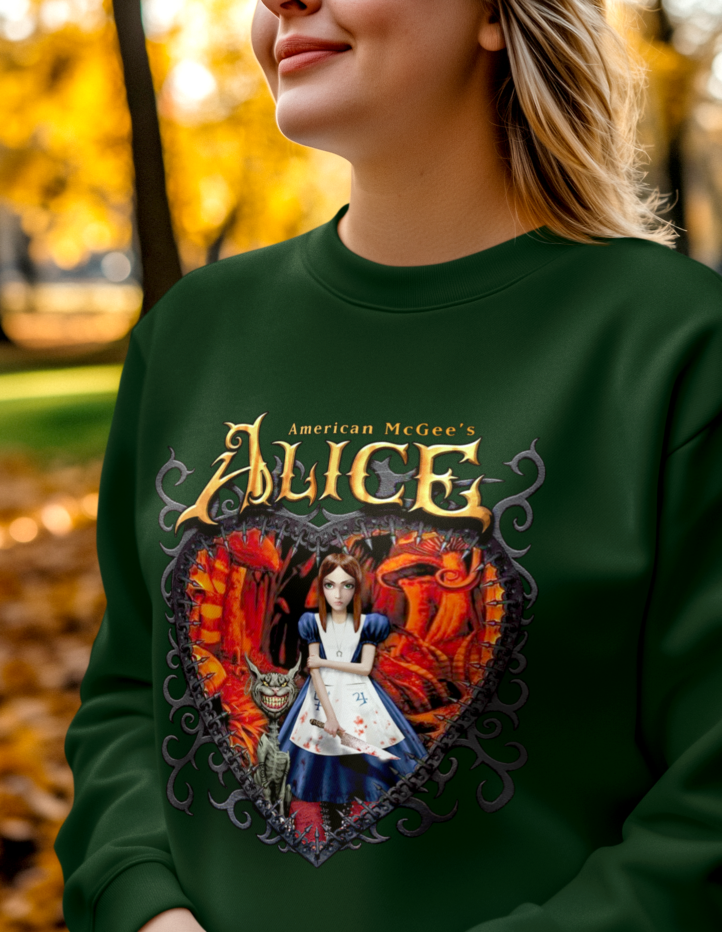 Alice Sweater, American McGee Pullover, Gilden Unisex Sweatshirt