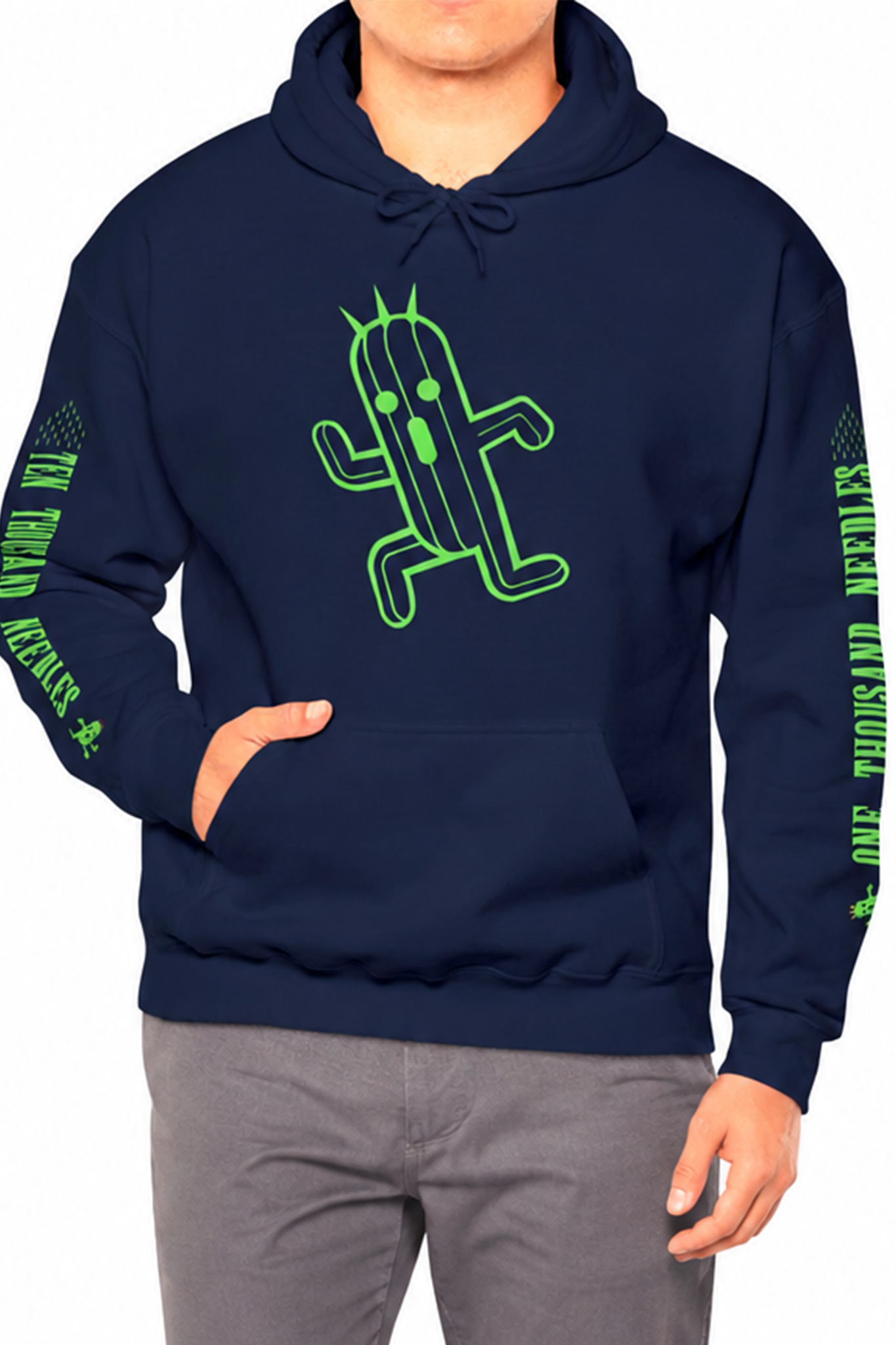 Cactuar Hoodie, Sleeve Print Sweater, Gildan Unisex Hooded Sweatshirt