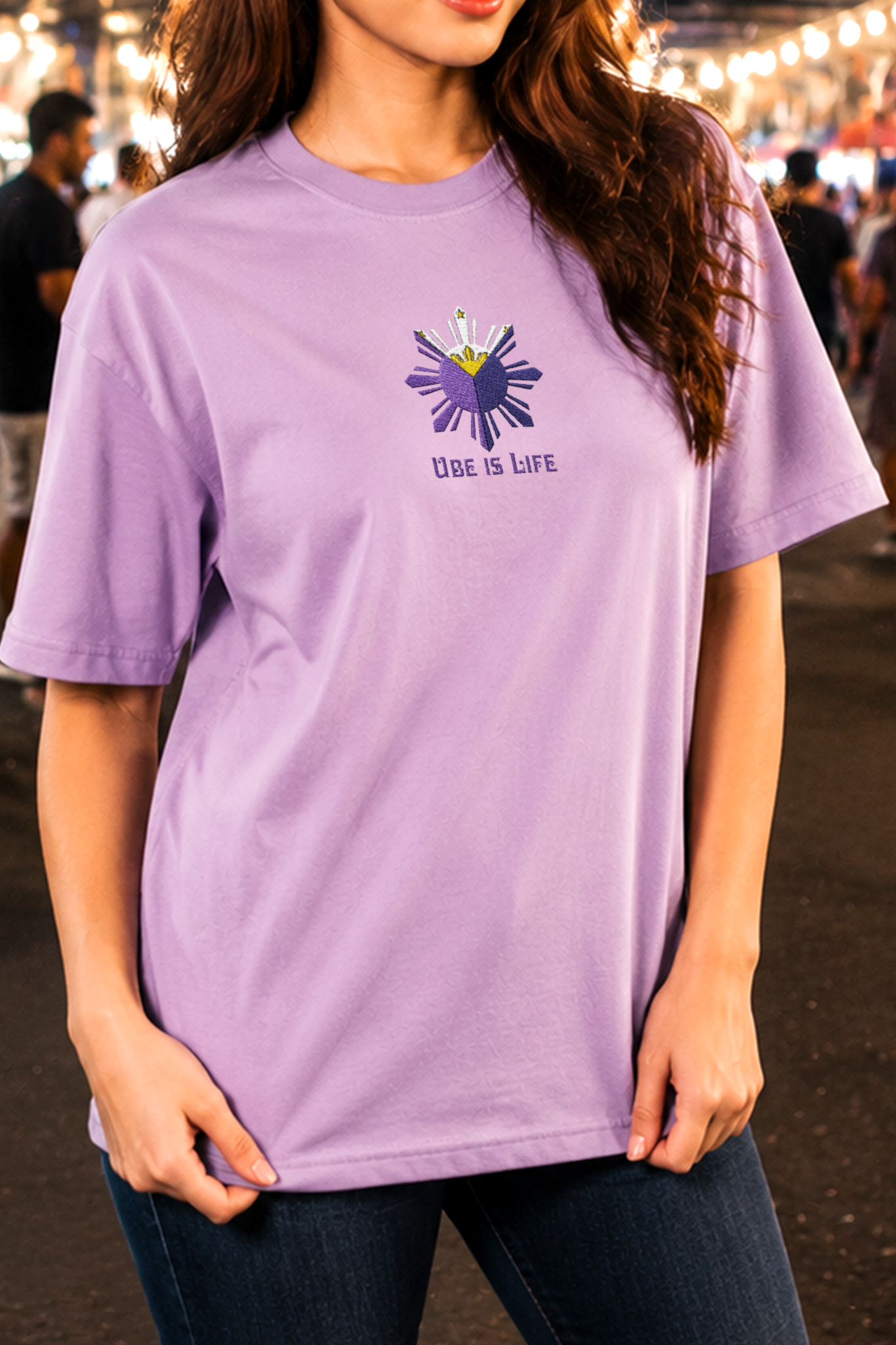 Philippines Shirt, Embroidered Ube Tshirt, Unisex Comfort Colors Tee, Ube Is Life