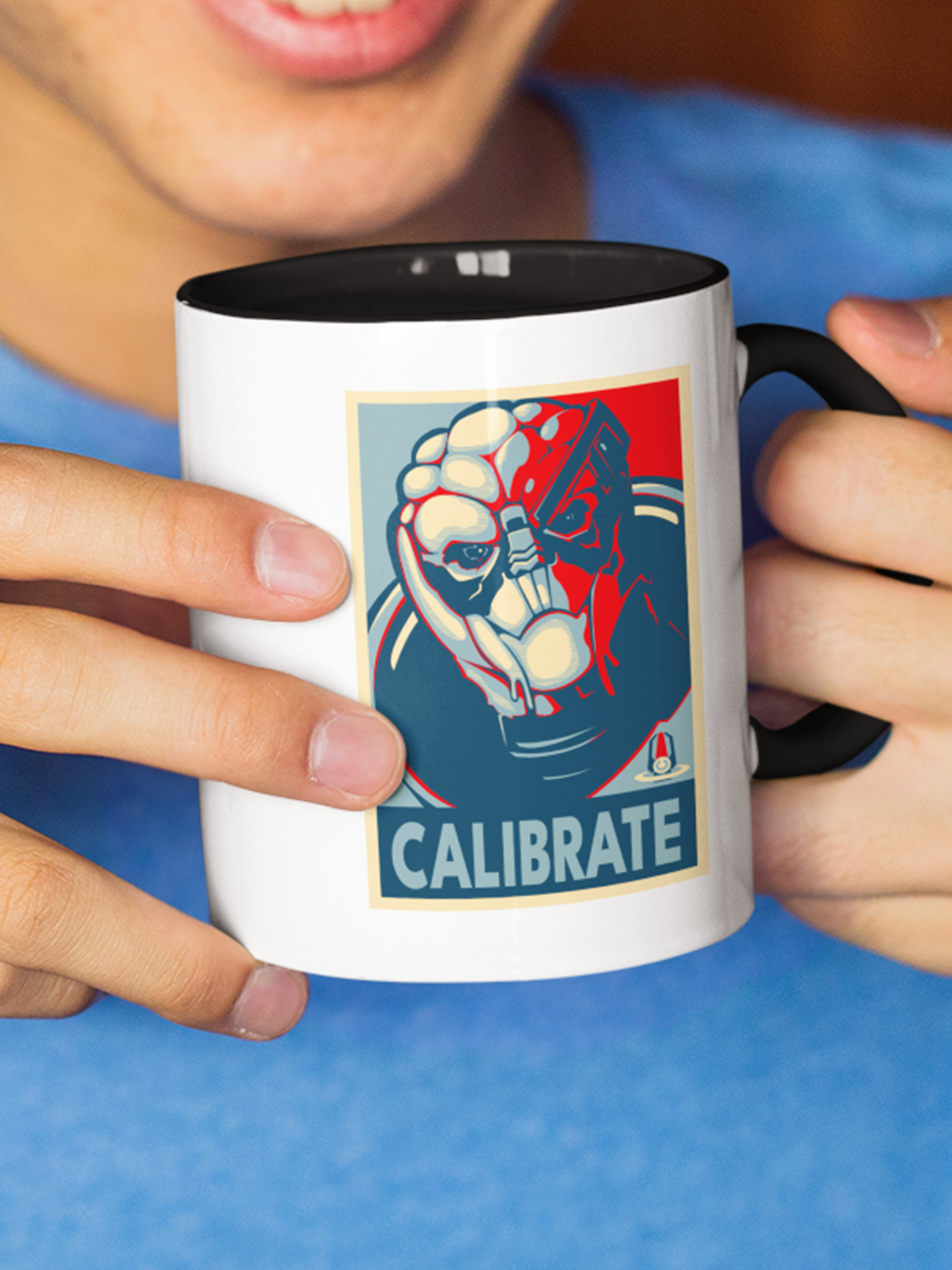 GARRUS VAKARIAN CALIBRATE - WHITE AND BLACK MUG - 11OZ