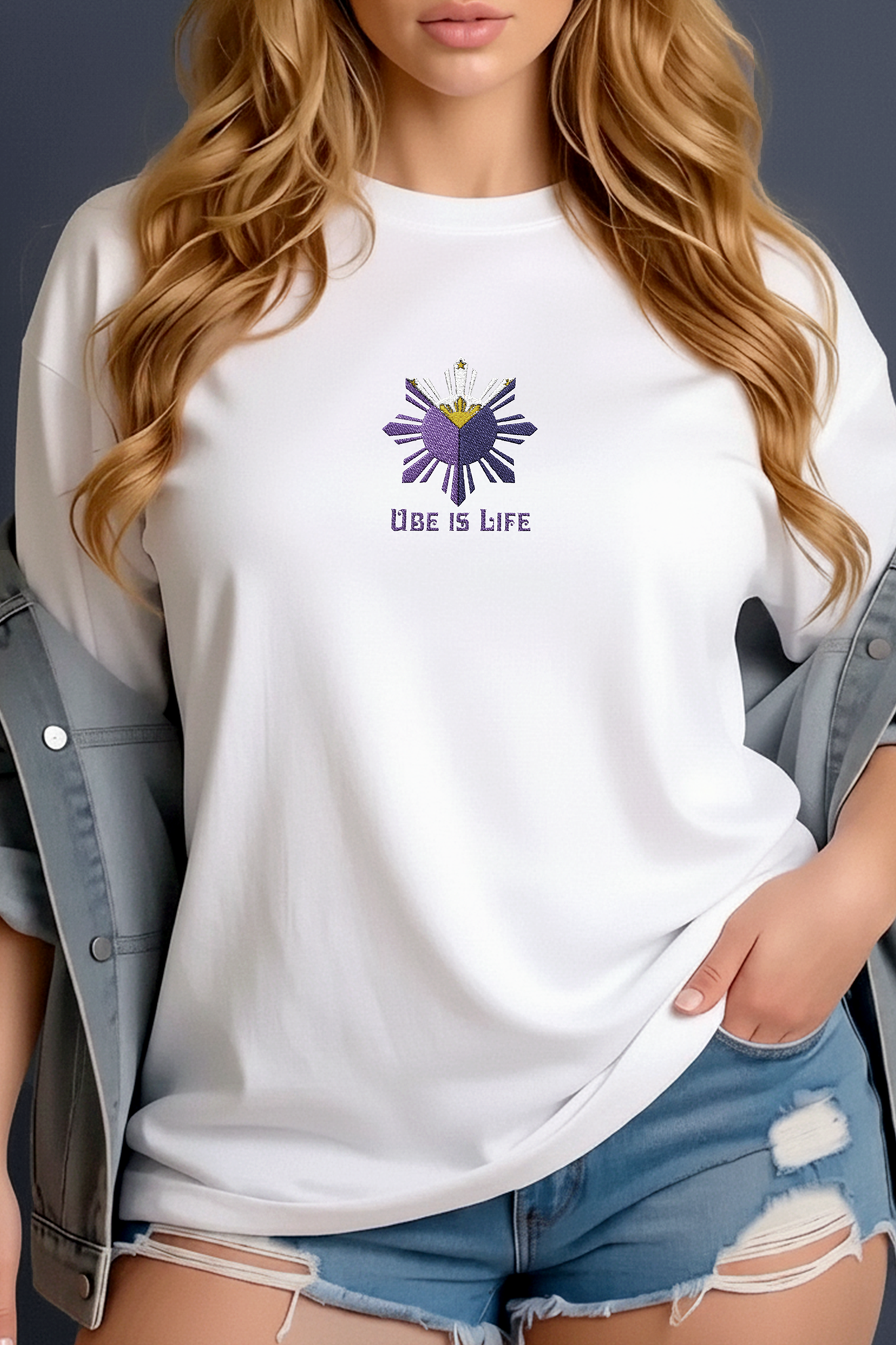 Philippines Shirt, Embroidered Ube Tshirt, Unisex Comfort Colors Tee, Ube Is Life