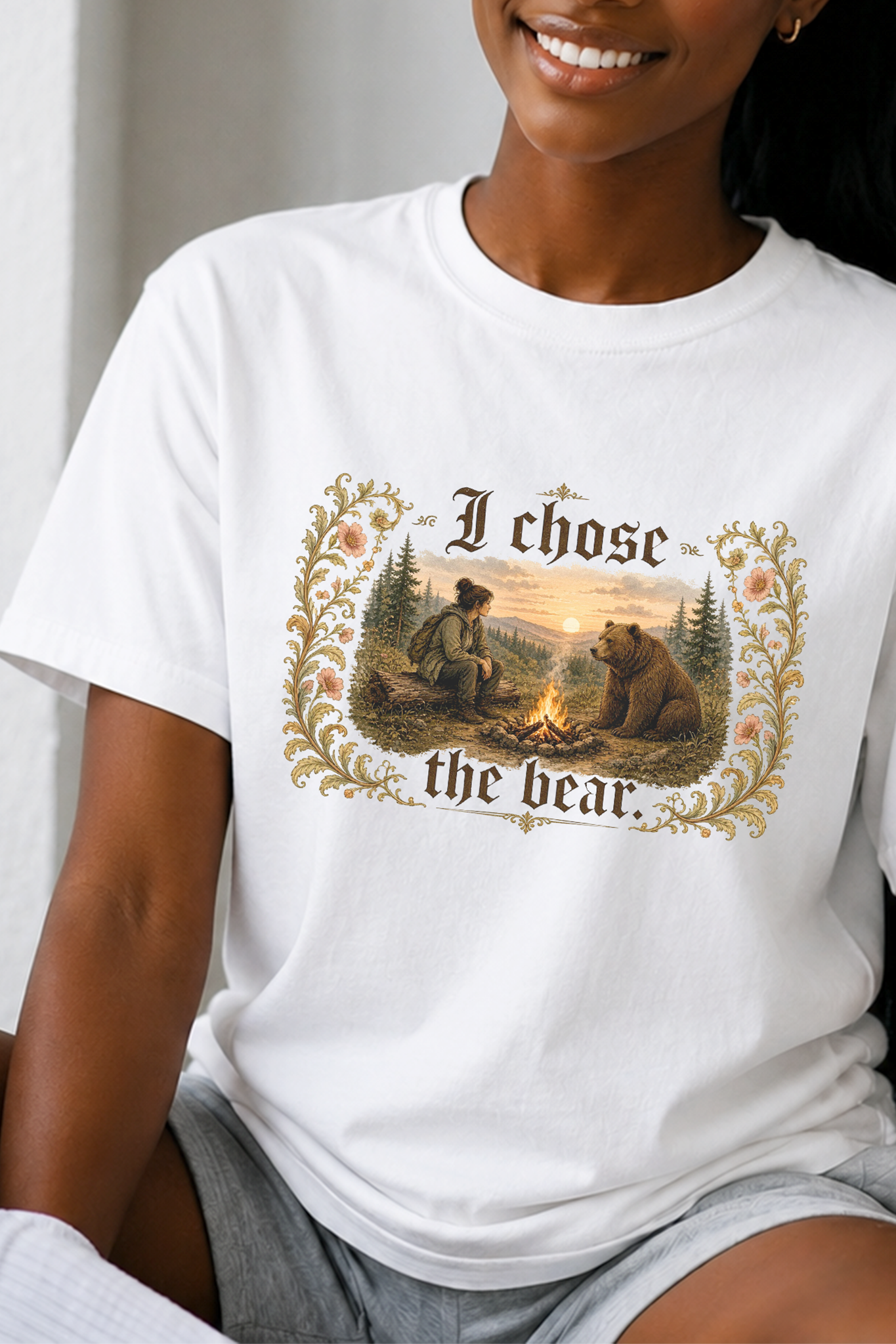 I Chose The Bear Shirt, Comfort Colors Unisex Campfire Tee