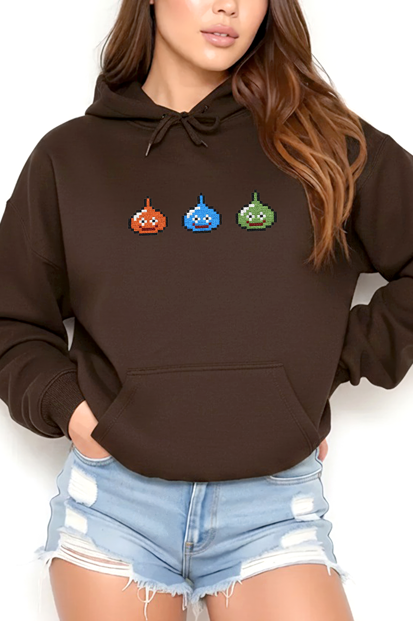 Dragon Quest Embroidered Hoodie, Unisex Slime Hoodie