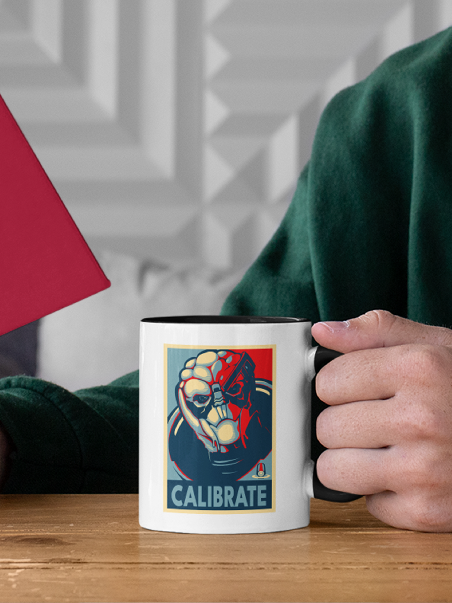 GARRUS VAKARIAN CALIBRATE - WHITE AND BLACK MUG - 11OZ