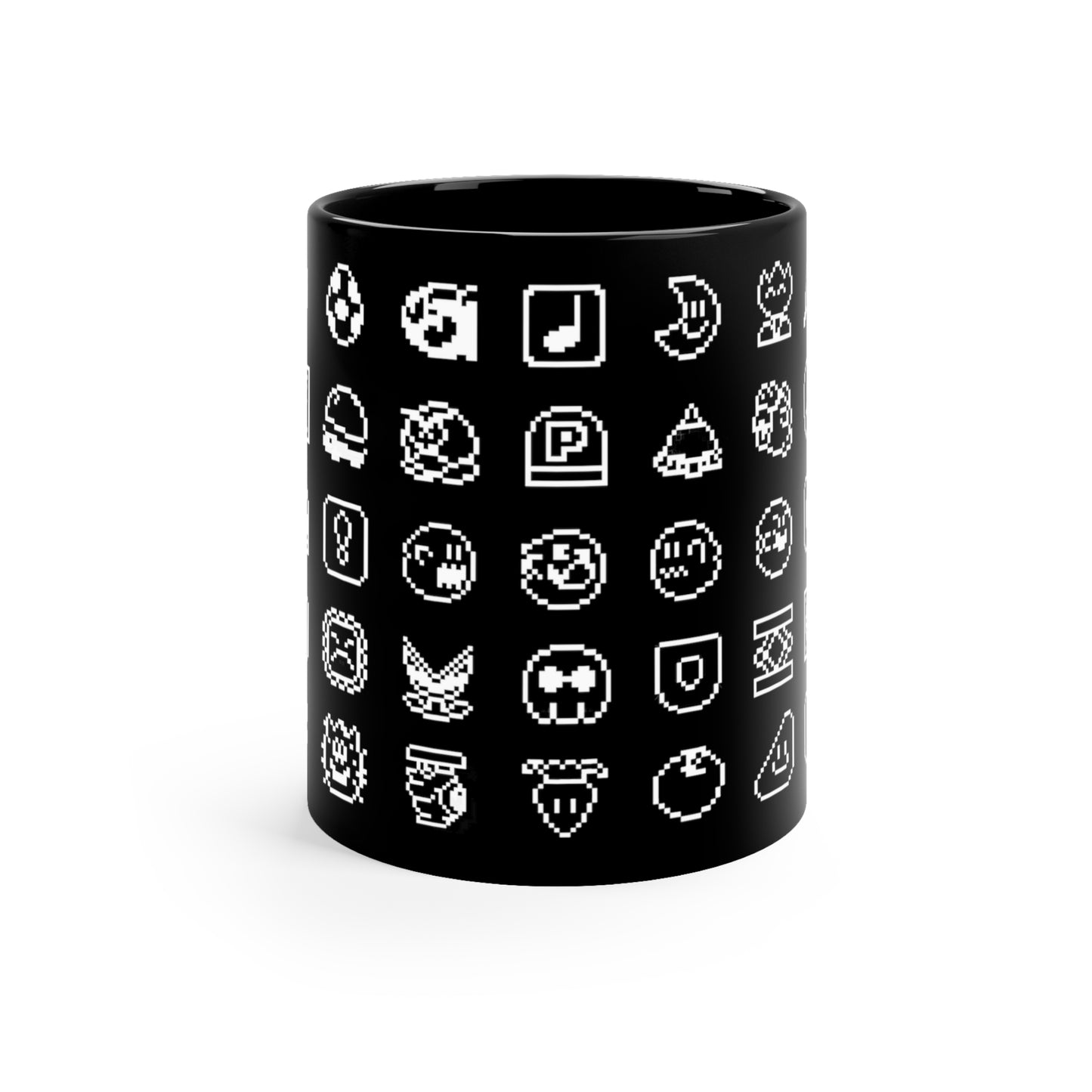 Mario World Sprites Mug, Retro Black Mug 11oz