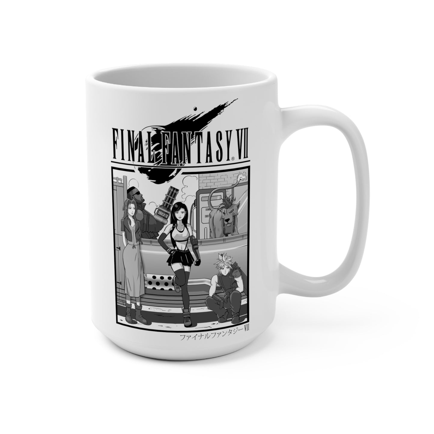 Final Fantasy 7 Mug - Road Trip, White Mug 15oz