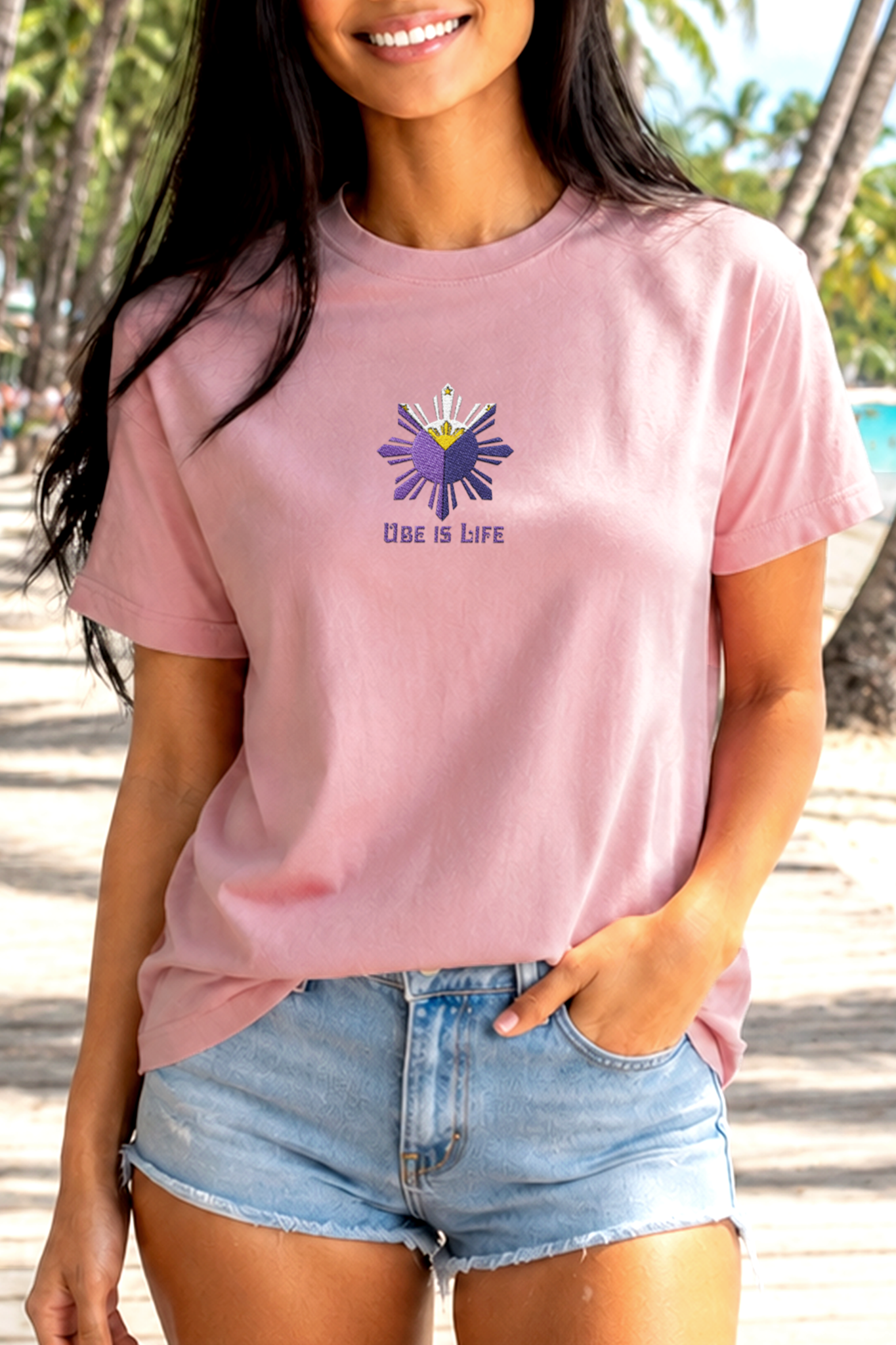 Philippines Shirt, Embroidered Ube Tshirt, Unisex Comfort Colors Tee, Ube Is Life