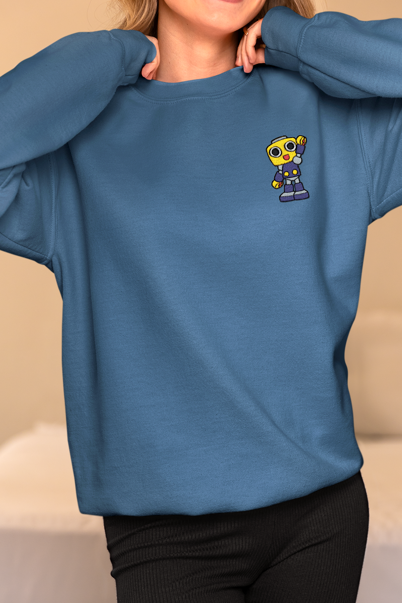 Servbot Embroidered Sweatshirt, Gildan Unisex Sweater, Mega Man Legends Pullover