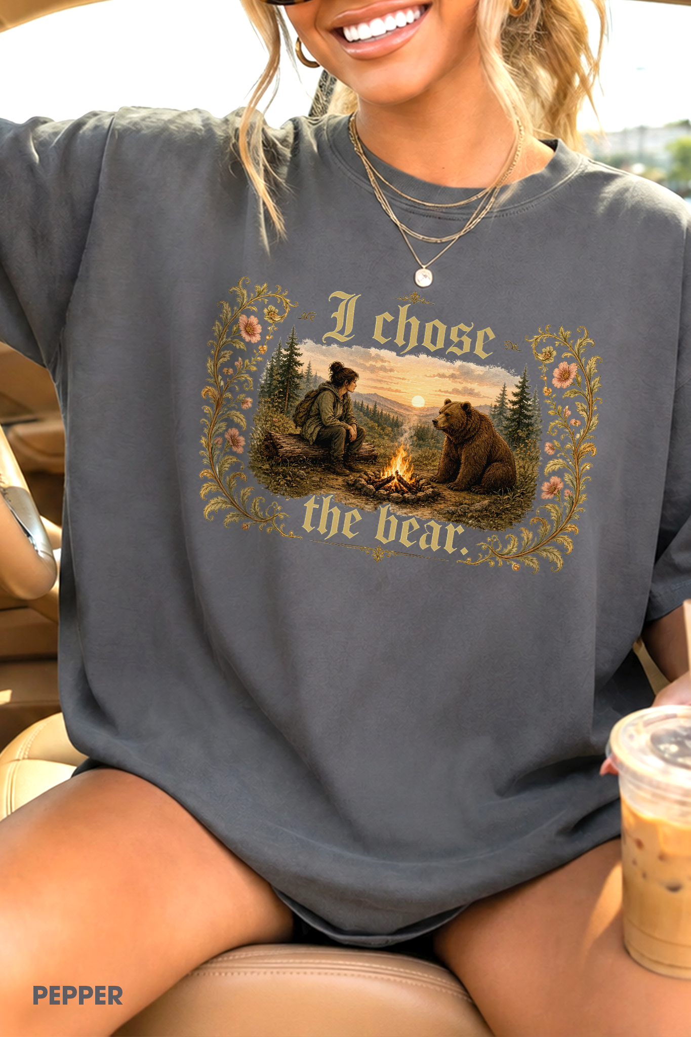I Chose The Bear Shirt, Comfort Colors Unisex Campfire Tee
