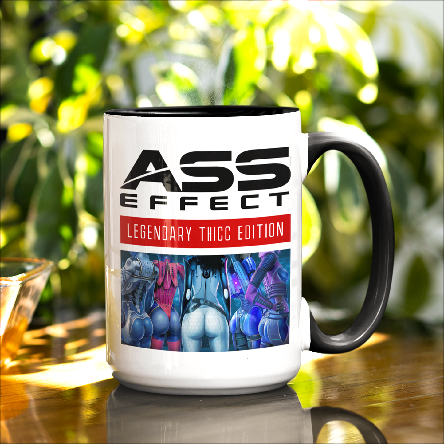 MASS EFFECT - ASS EFFECT LEGENDARY THICC EDITION WHITE AND BLACK MUG - 15OZ