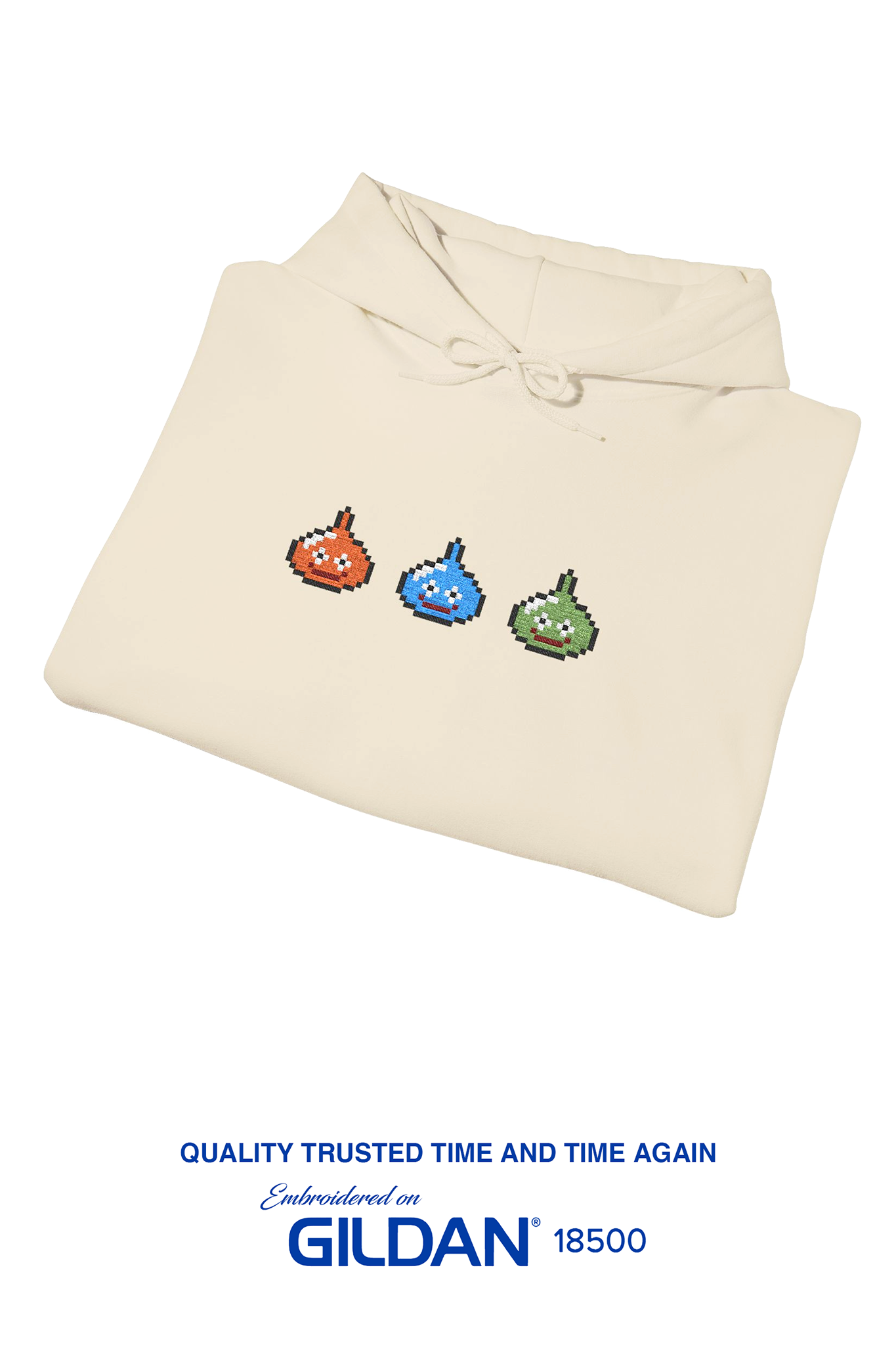 Dragon Quest Embroidered Hoodie, Unisex Slime Hoodie