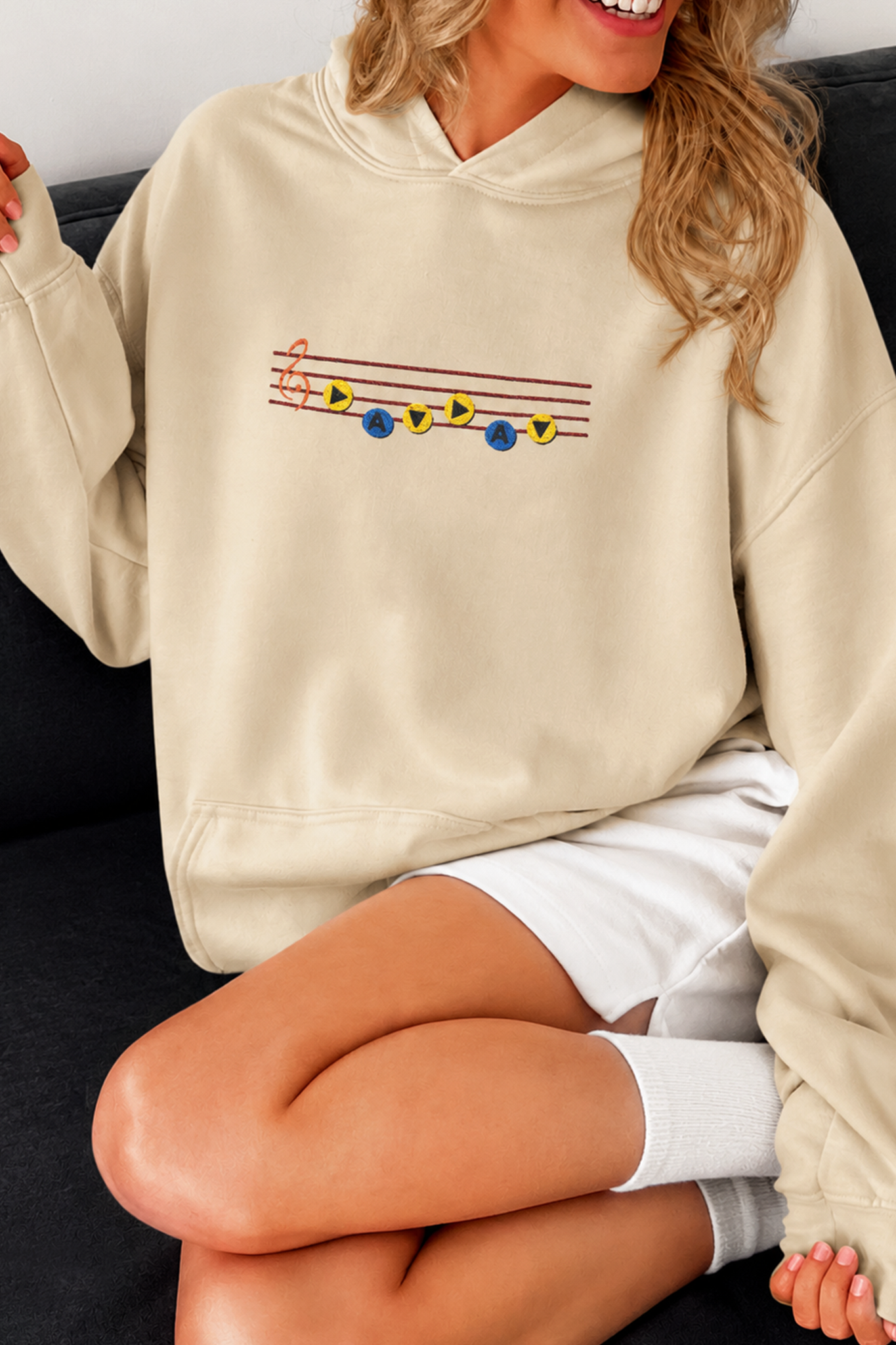 Song of Time Embroidered Hoodie, Unisex Gildan Hooded Sweatshirt