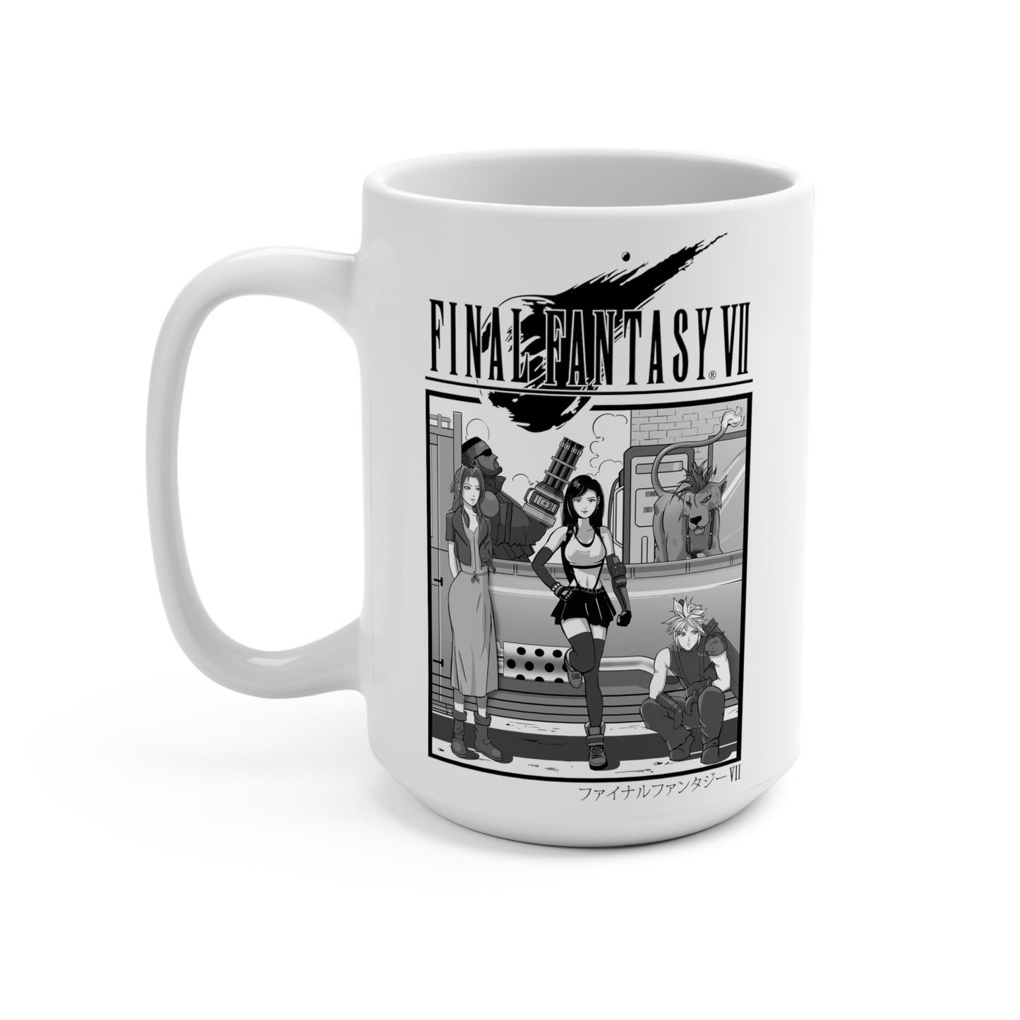Final Fantasy 7 Mug - Road Trip, White Mug 15oz