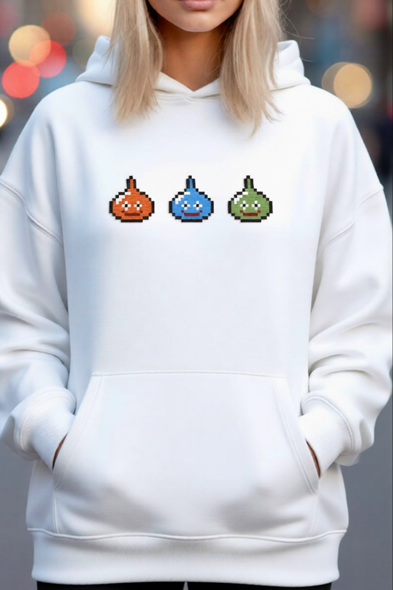 Dragon Quest Embroidered Hoodie, Unisex Slime Hoodie
