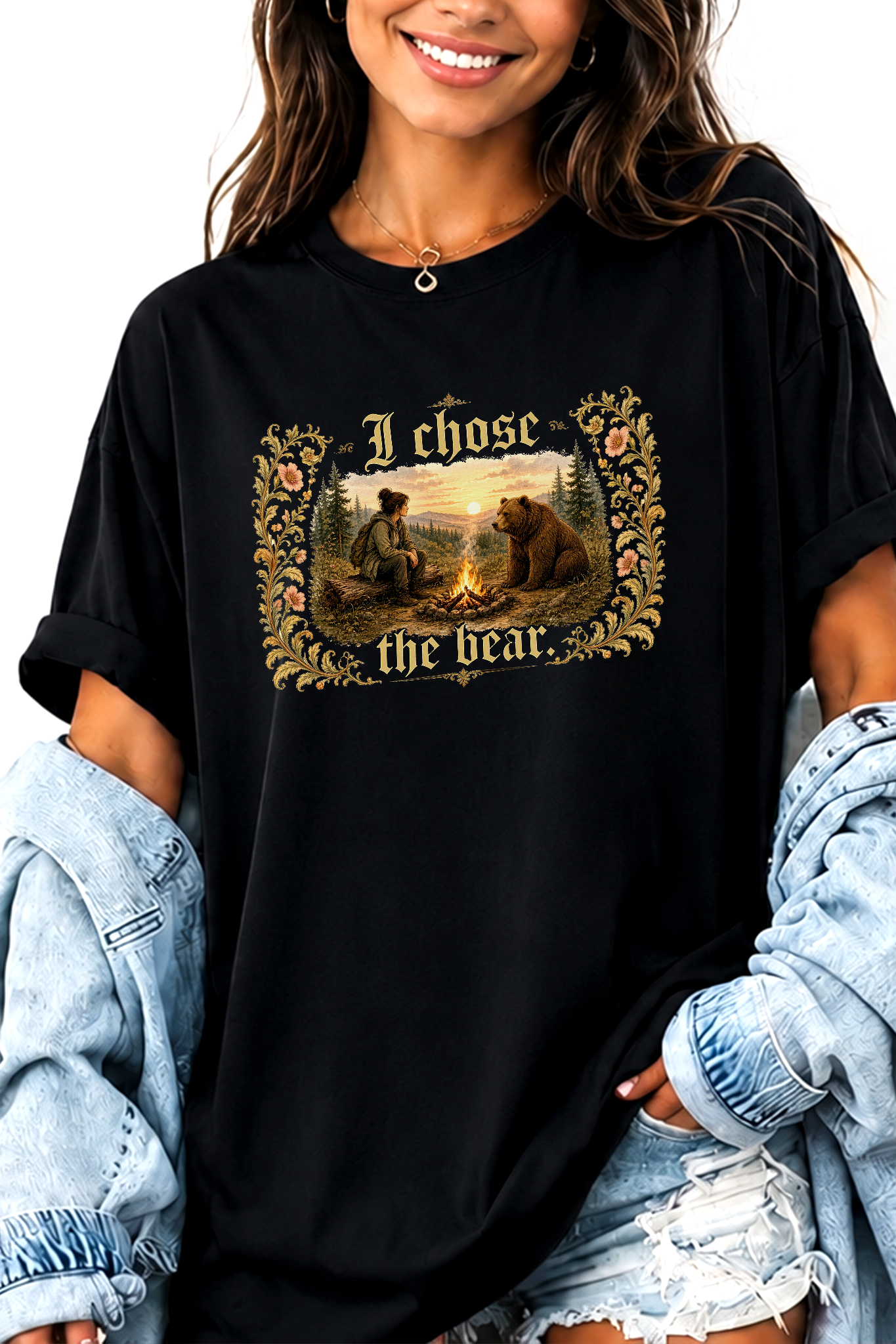I Chose The Bear Shirt, Comfort Colors Unisex Campfire Tee