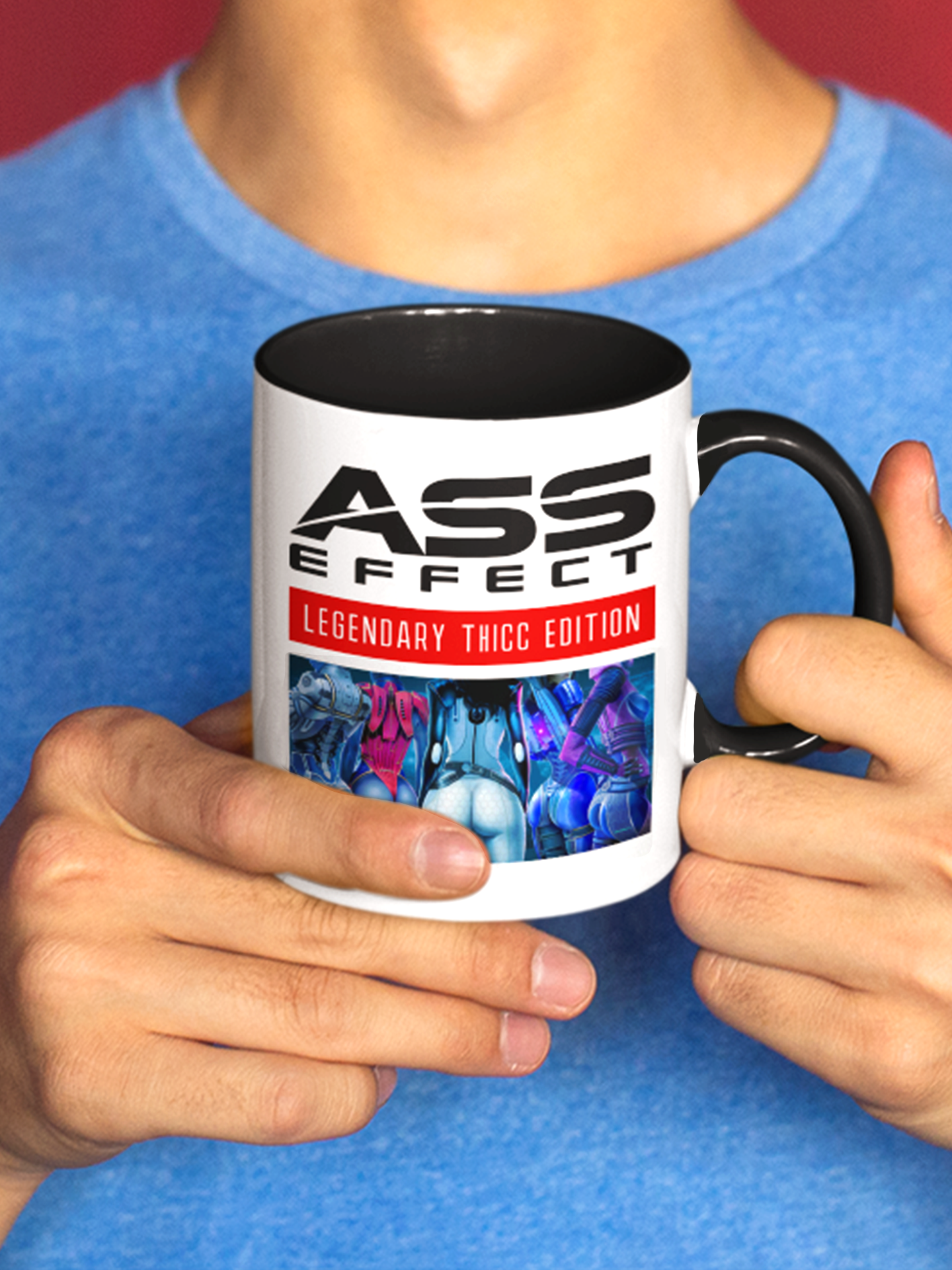 MASS EFFECT - ASS EFFECT LEGENDARY THICC EDITION WHITE AND BLACK MUG - 110Z