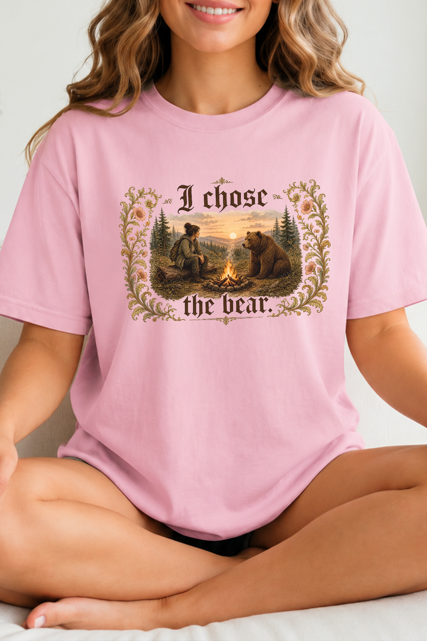 I Chose The Bear Shirt, Comfort Colors Unisex Campfire Tee