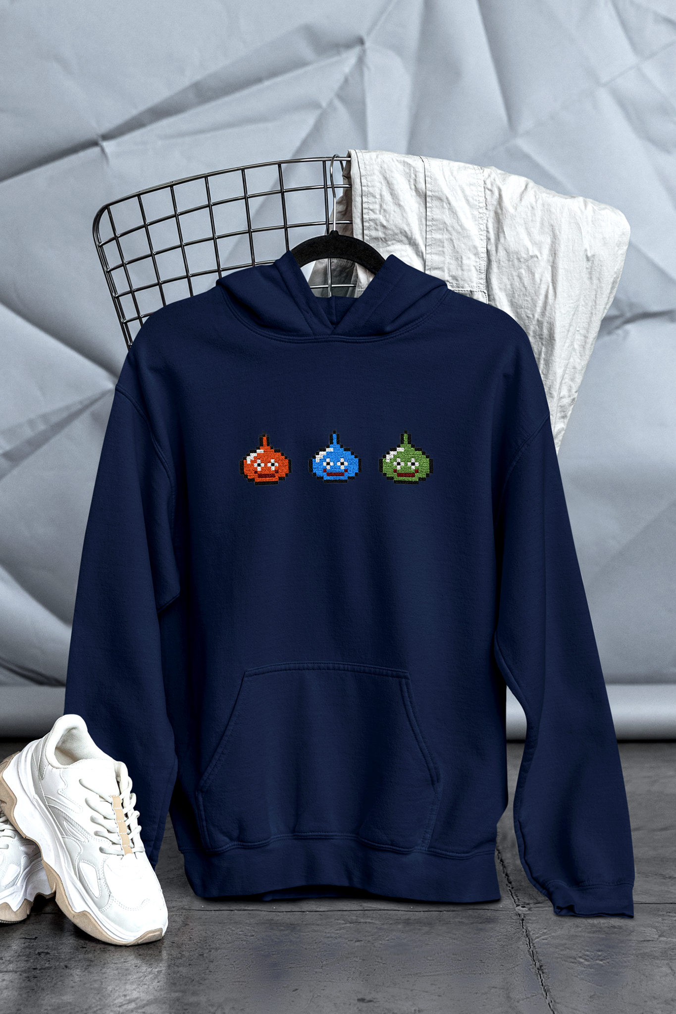 Dragon Quest Embroidered Hoodie, Unisex Slime Hoodie