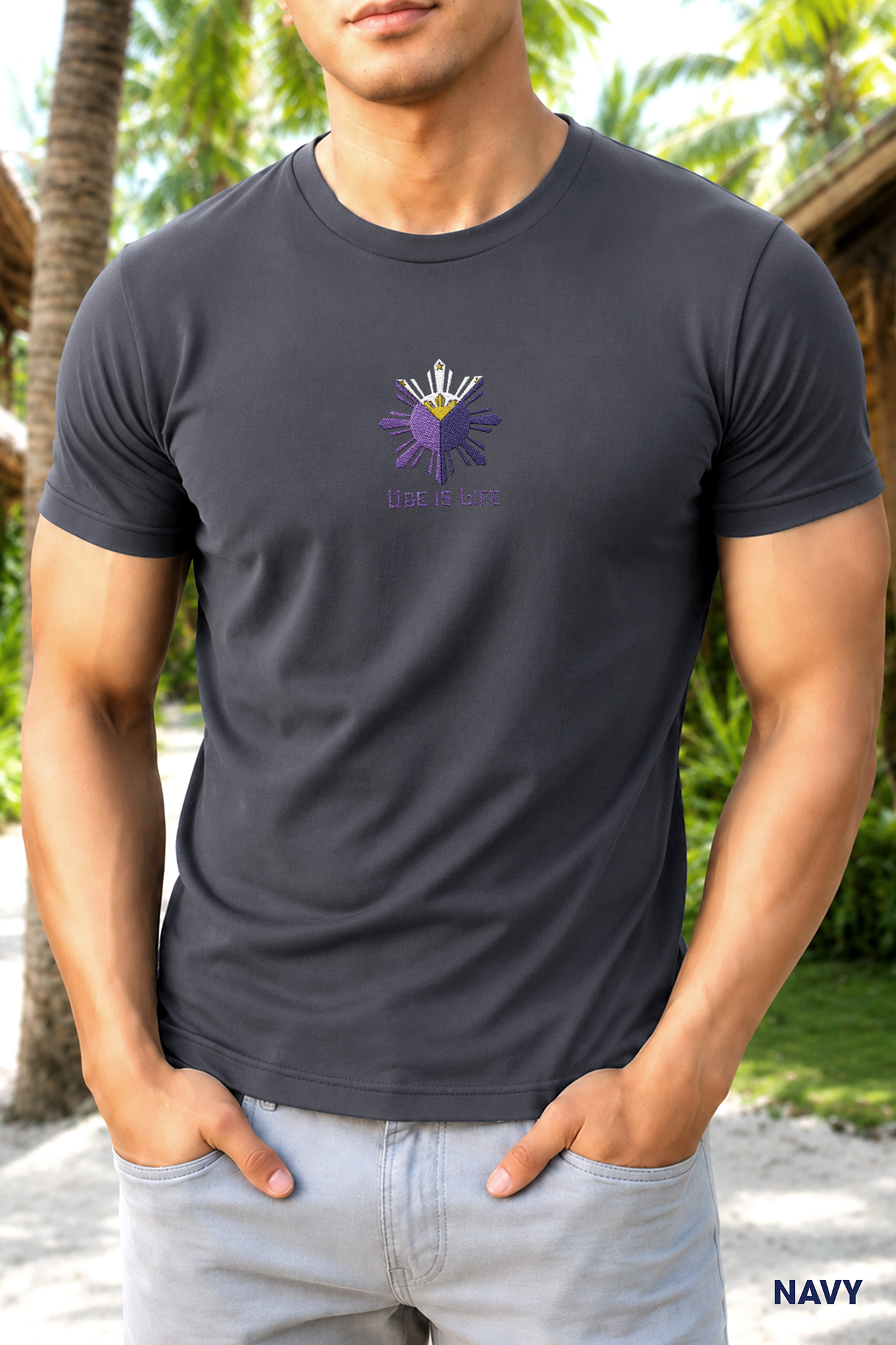 Philippines Shirt, Embroidered Ube Tshirt, Unisex Comfort Colors Tee, Ube Is Life