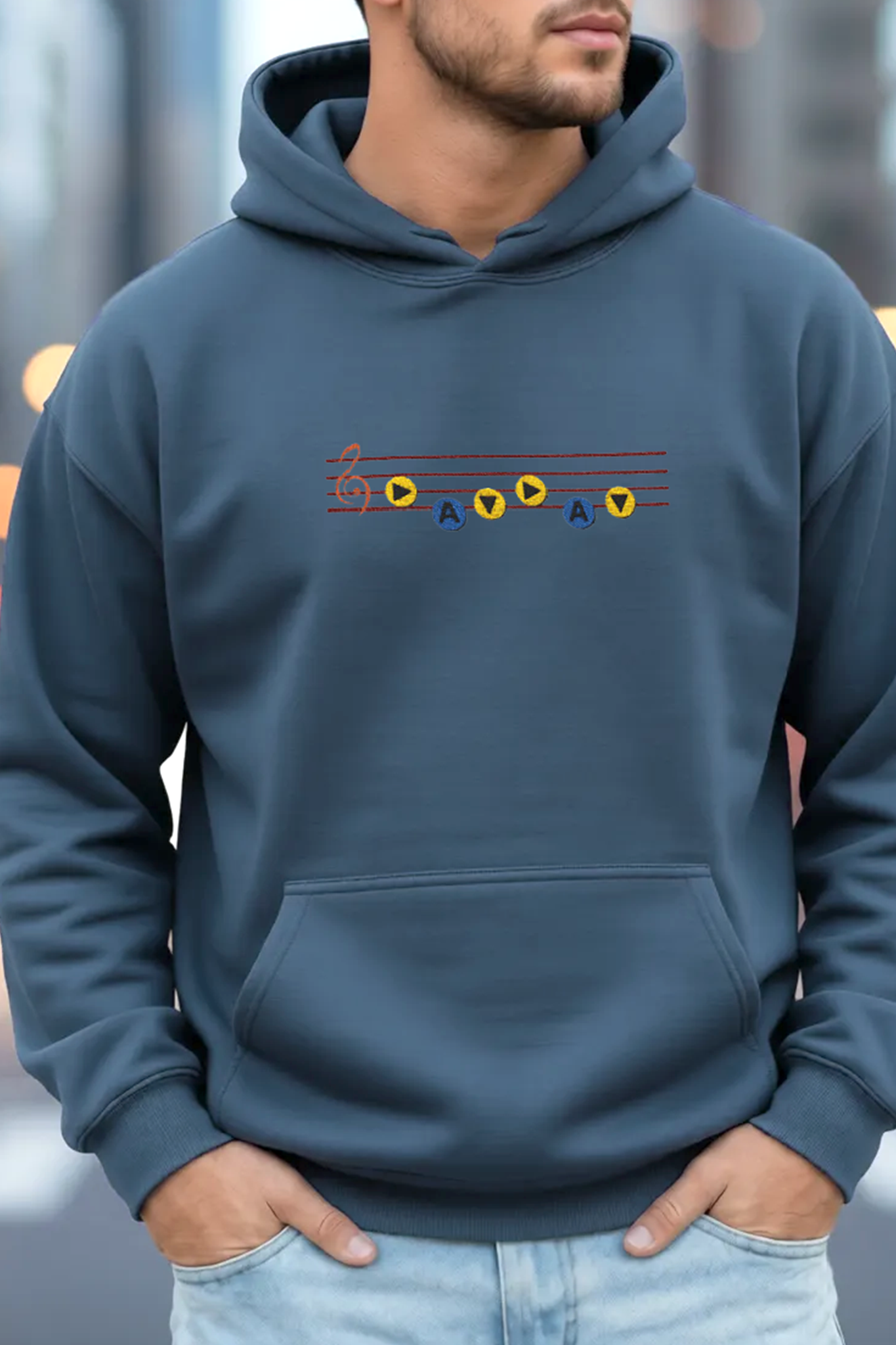 Song of Time Embroidered Hoodie, Unisex Gildan Hooded Sweatshirt