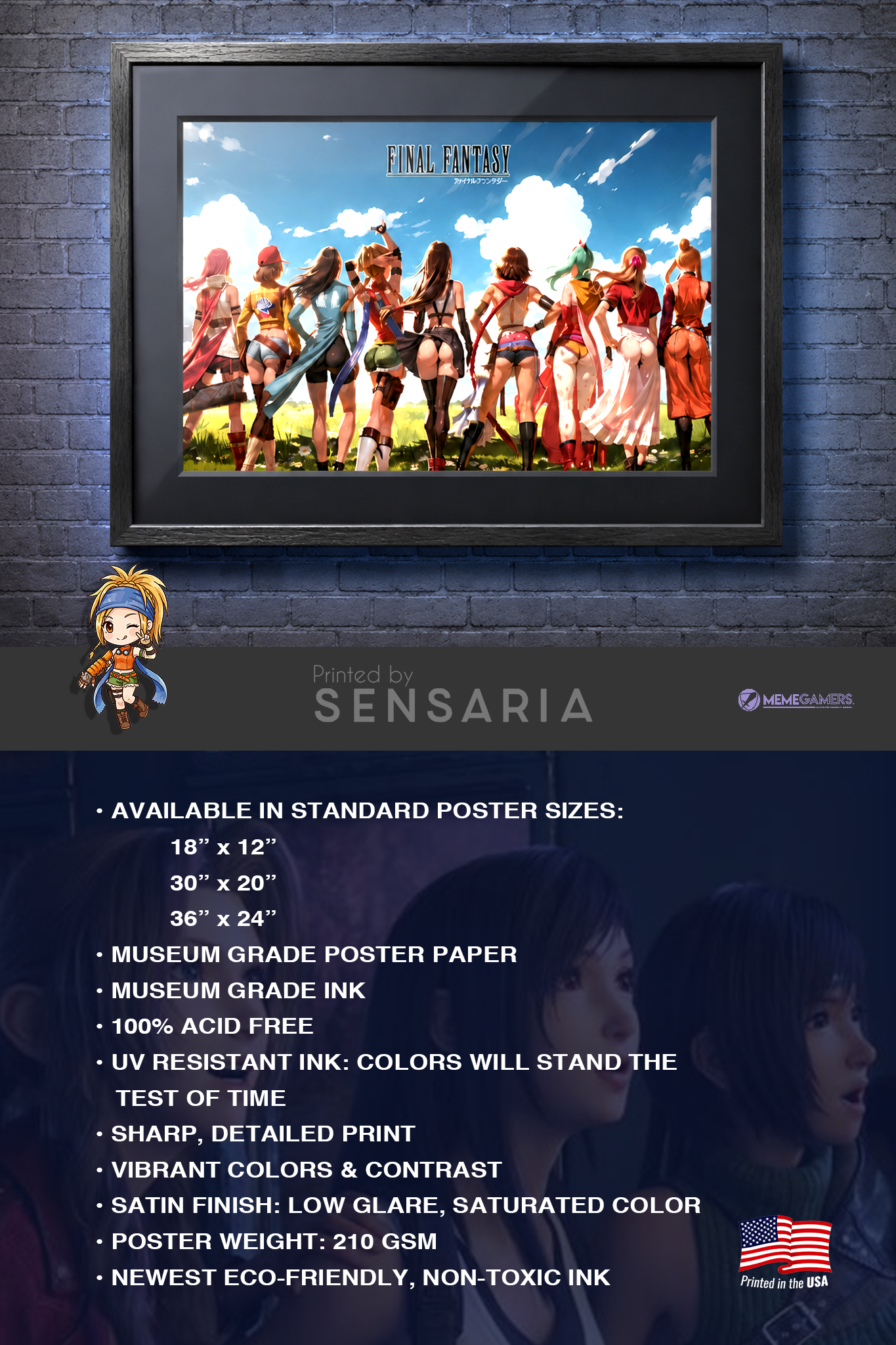 Final Fantasy Poster, Sexy RPG Gamer Poster