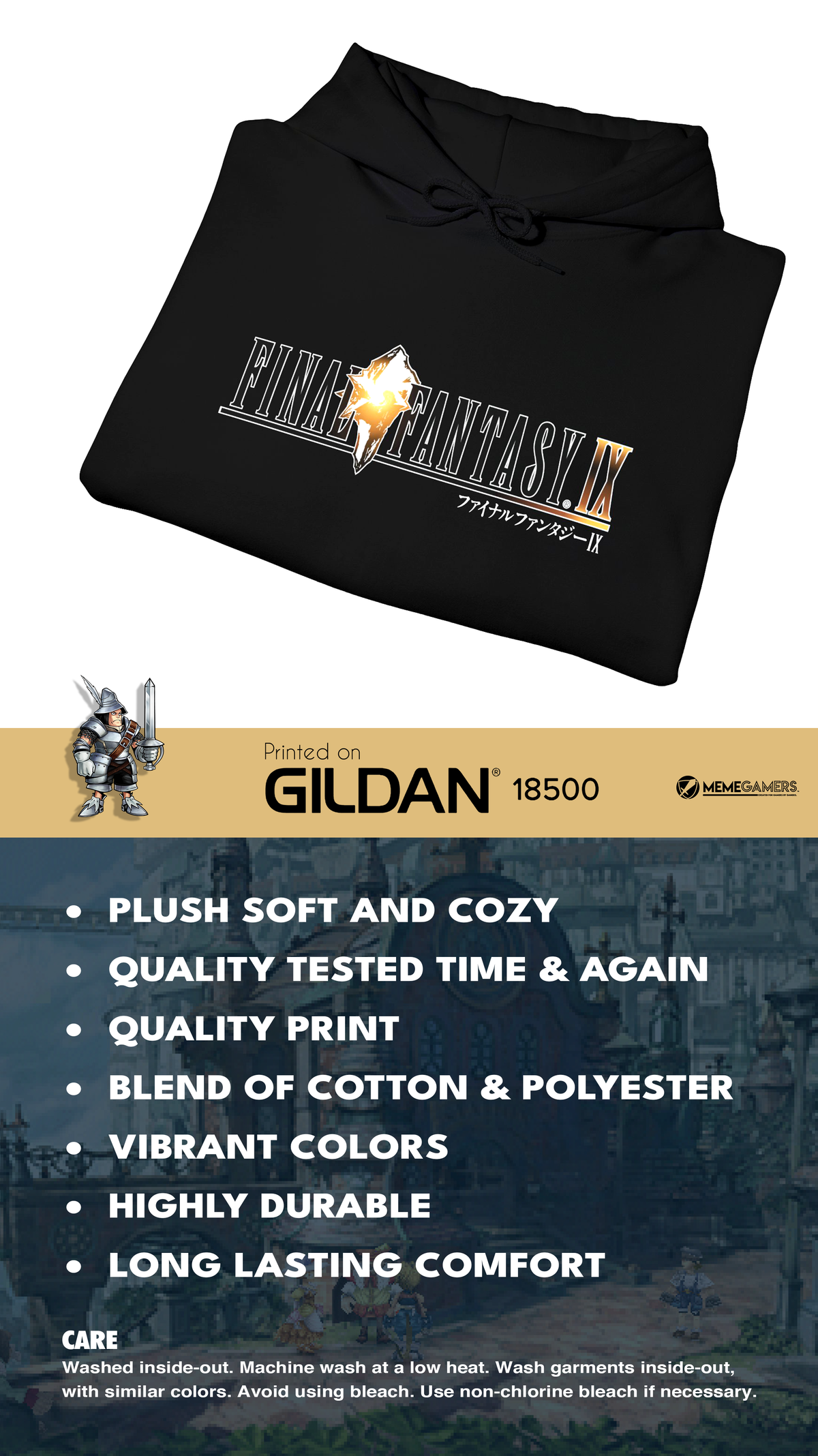 FF9 Hoodie, Gildan Unisex Hooded Sweatshirt