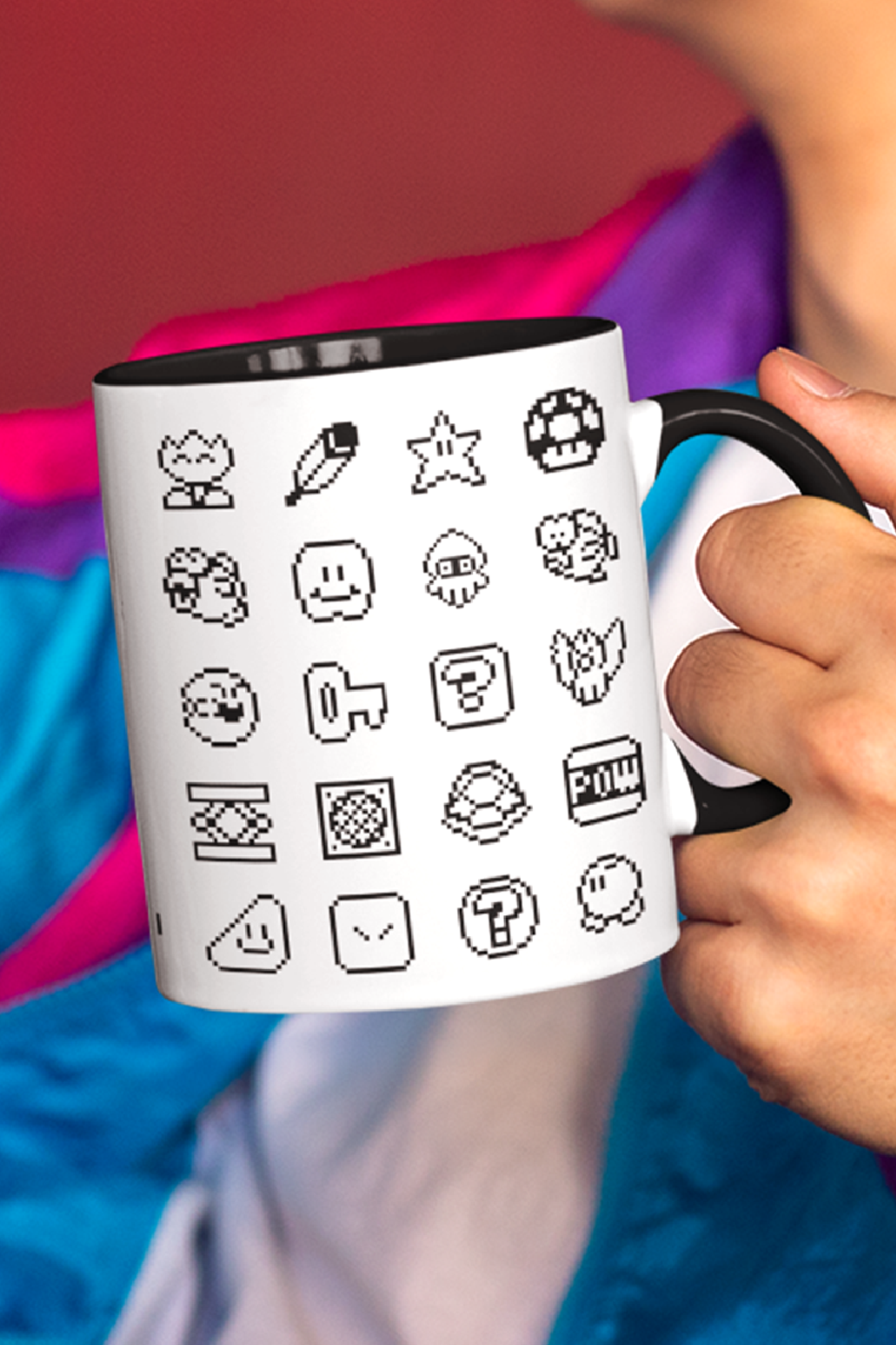 Mario World Sprites Mug, Retro White Mug 11oz