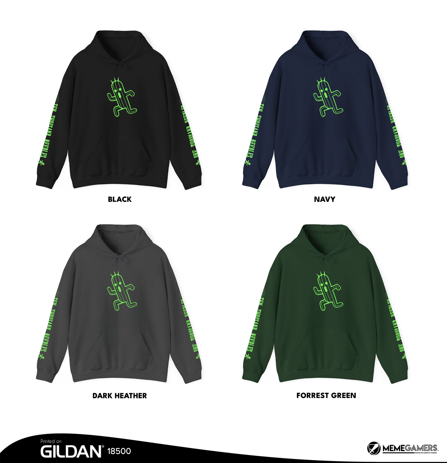 Cactuar Hoodie, Sleeve Print Sweater, Gildan Unisex Hooded Sweatshirt