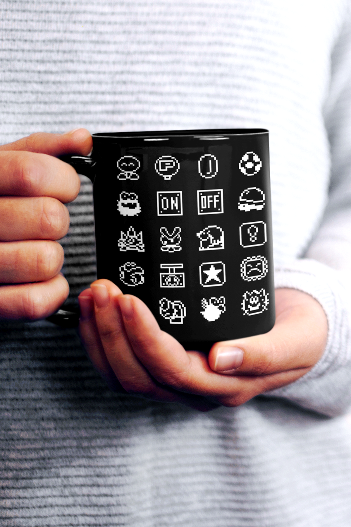 Mario World Sprites Mug, Retro Black Mug 11oz